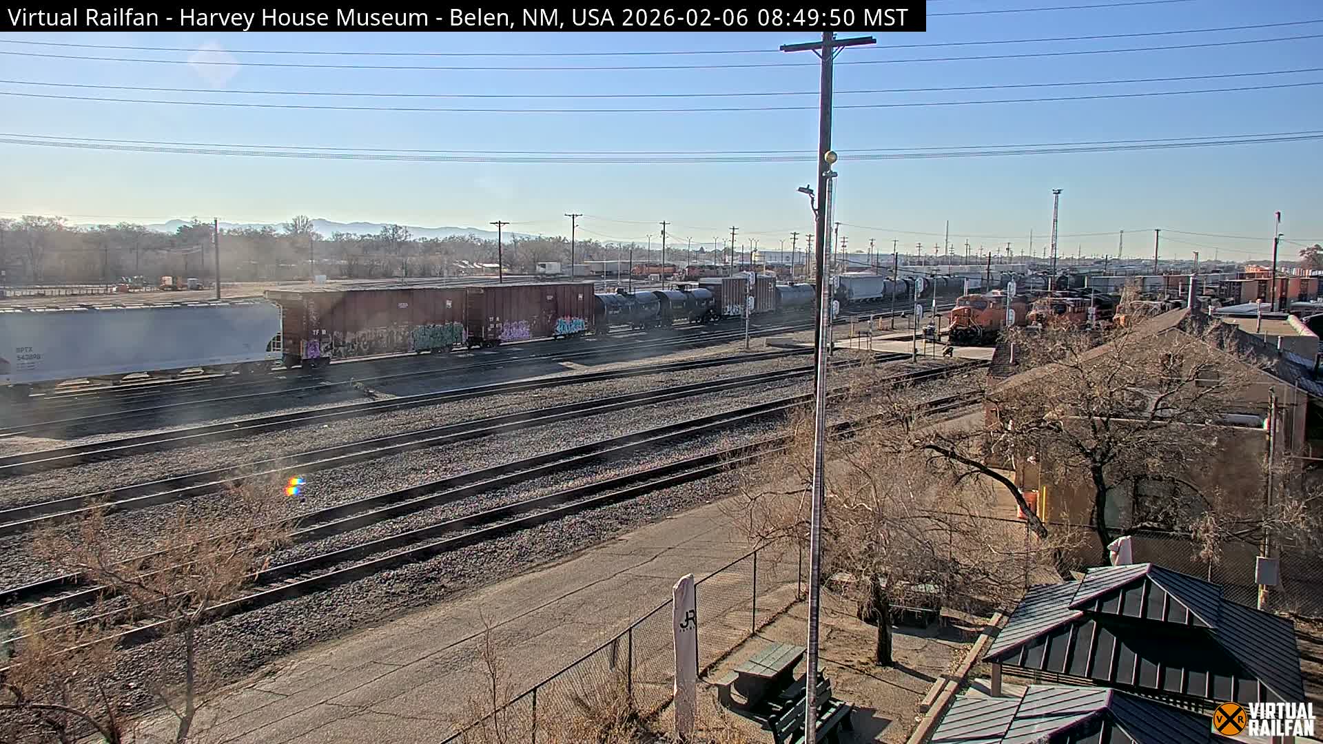Belen Train Depot & Railroad Crossing Live Cam - Belen, Valencia, New Mexico, USA