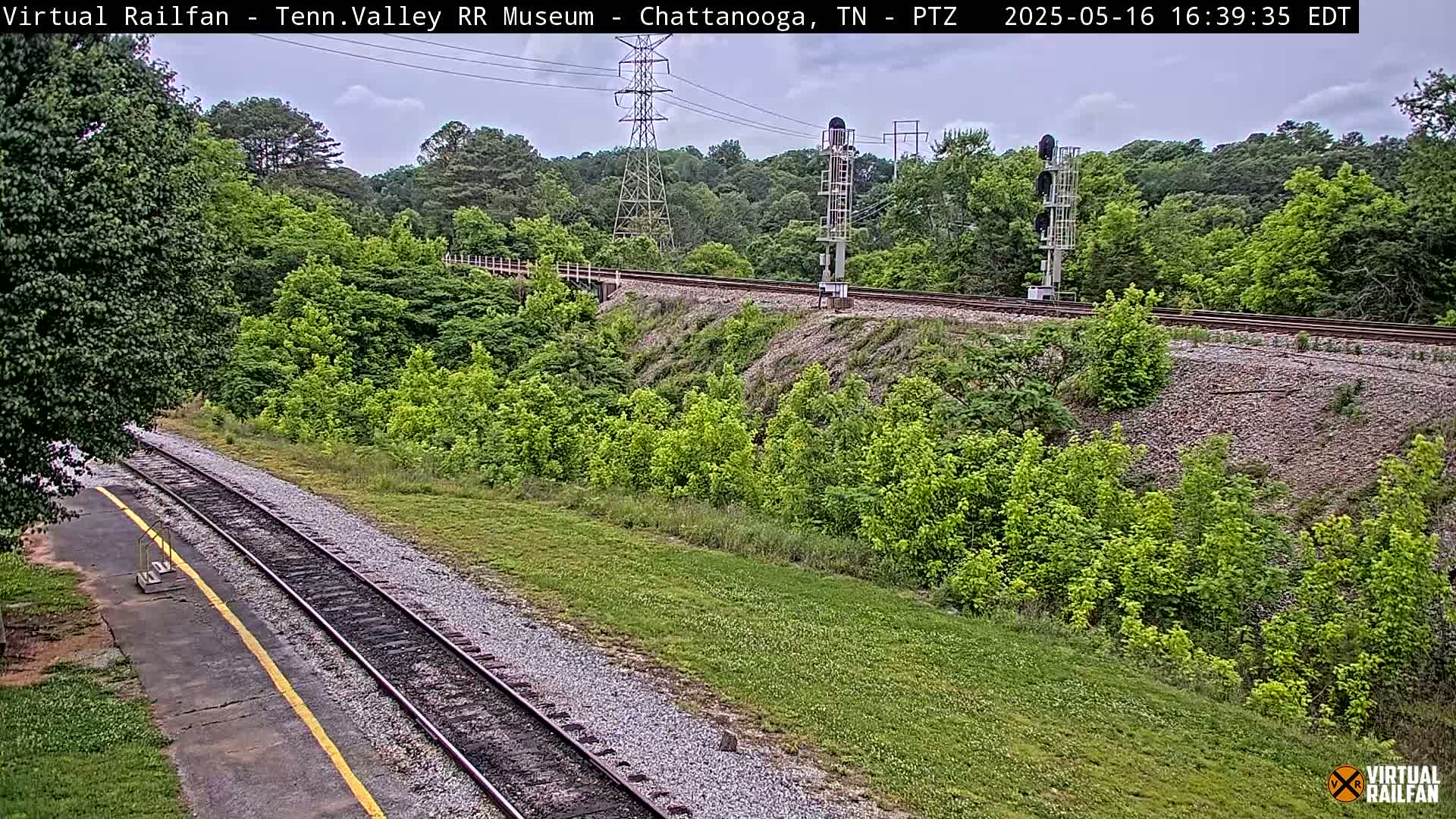 Chattanooga Railroad Crossing from Tennessee Railroad Museum Live Cam - Chattanooga, Hamilton, Tennessee, USA