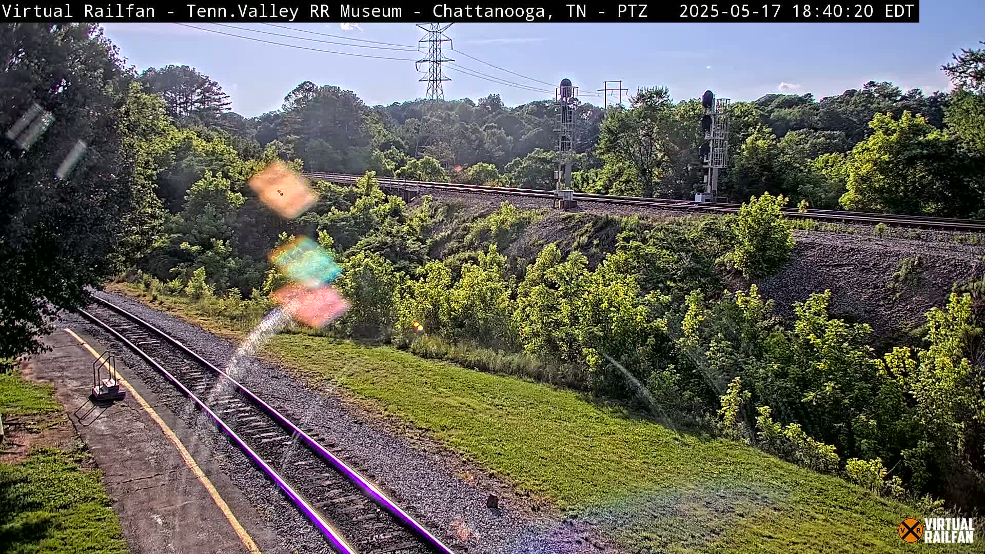 Chattanooga Railroad Crossing from Tennessee Railroad Museum Live Cam - Chattanooga, Hamilton, Tennessee, USA