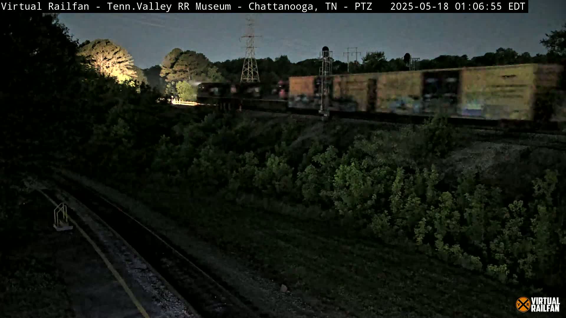 Chattanooga Railroad Crossing from Tennessee Railroad Museum Live Cam - Chattanooga, Hamilton, Tennessee, USA