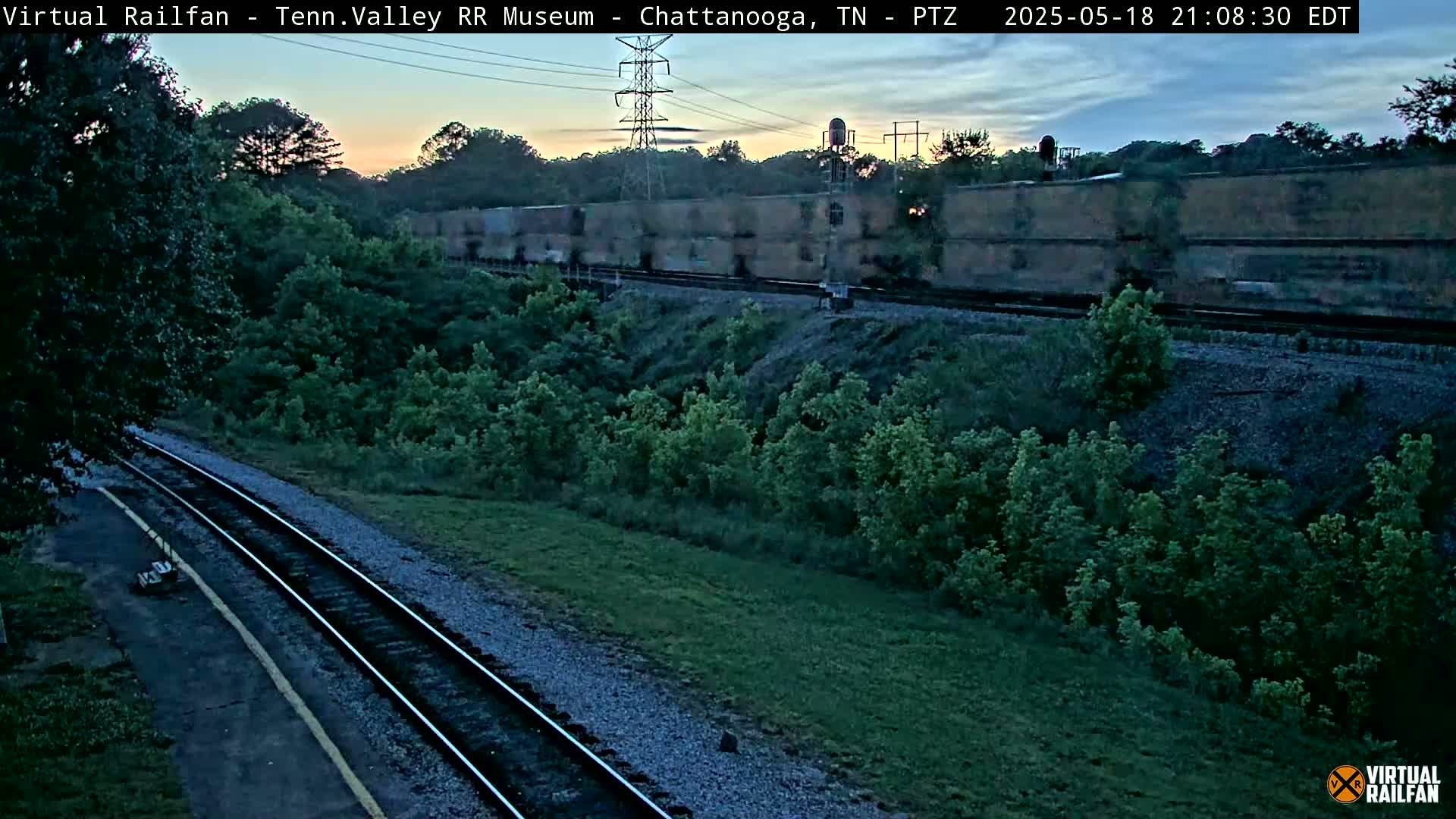 Chattanooga Railroad Crossing from Tennessee Railroad Museum Live Cam - Chattanooga, Hamilton, Tennessee, USA
