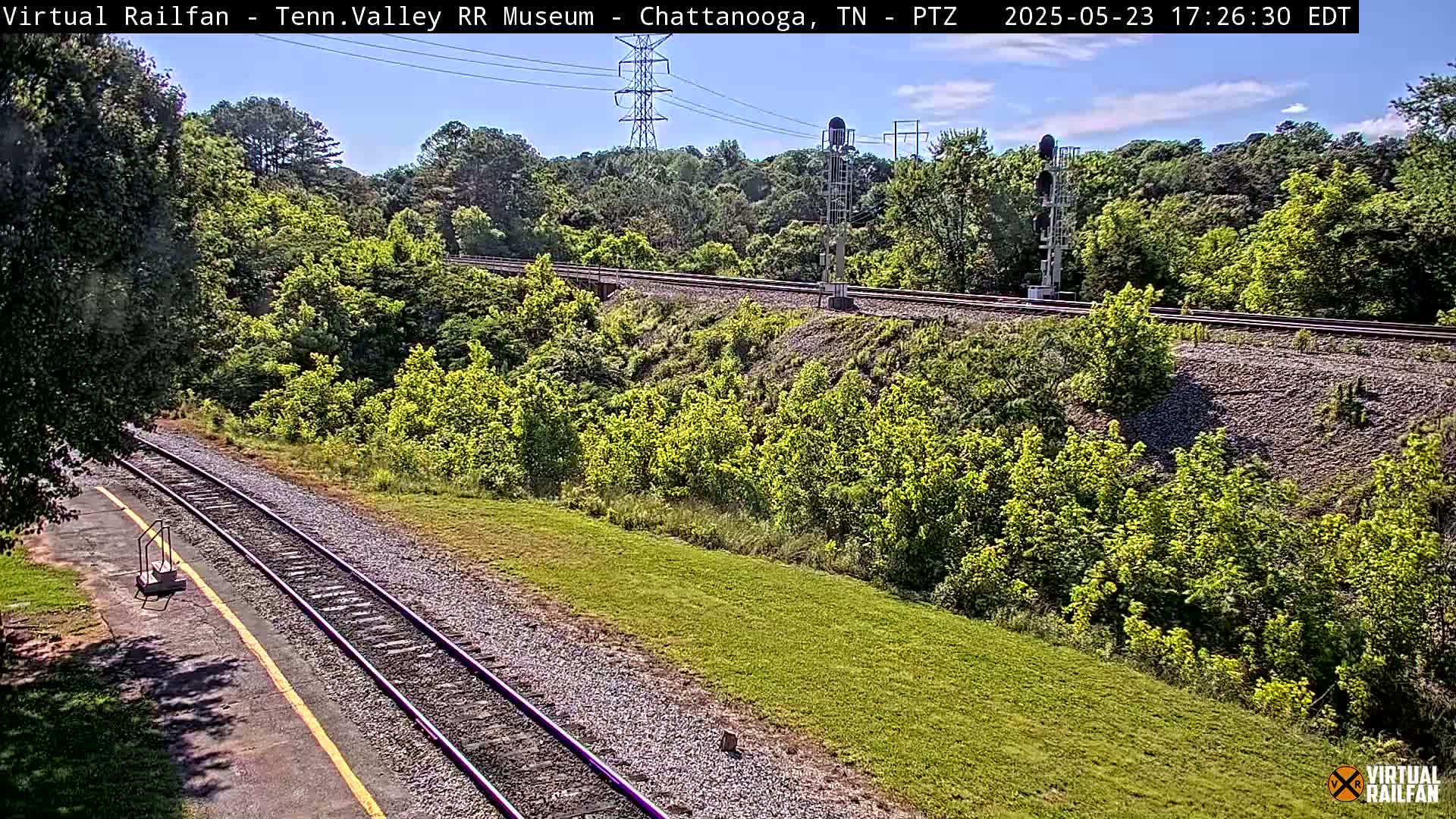 Chattanooga Railroad Crossing from Tennessee Railroad Museum Live Cam - Chattanooga, Hamilton, Tennessee, USA