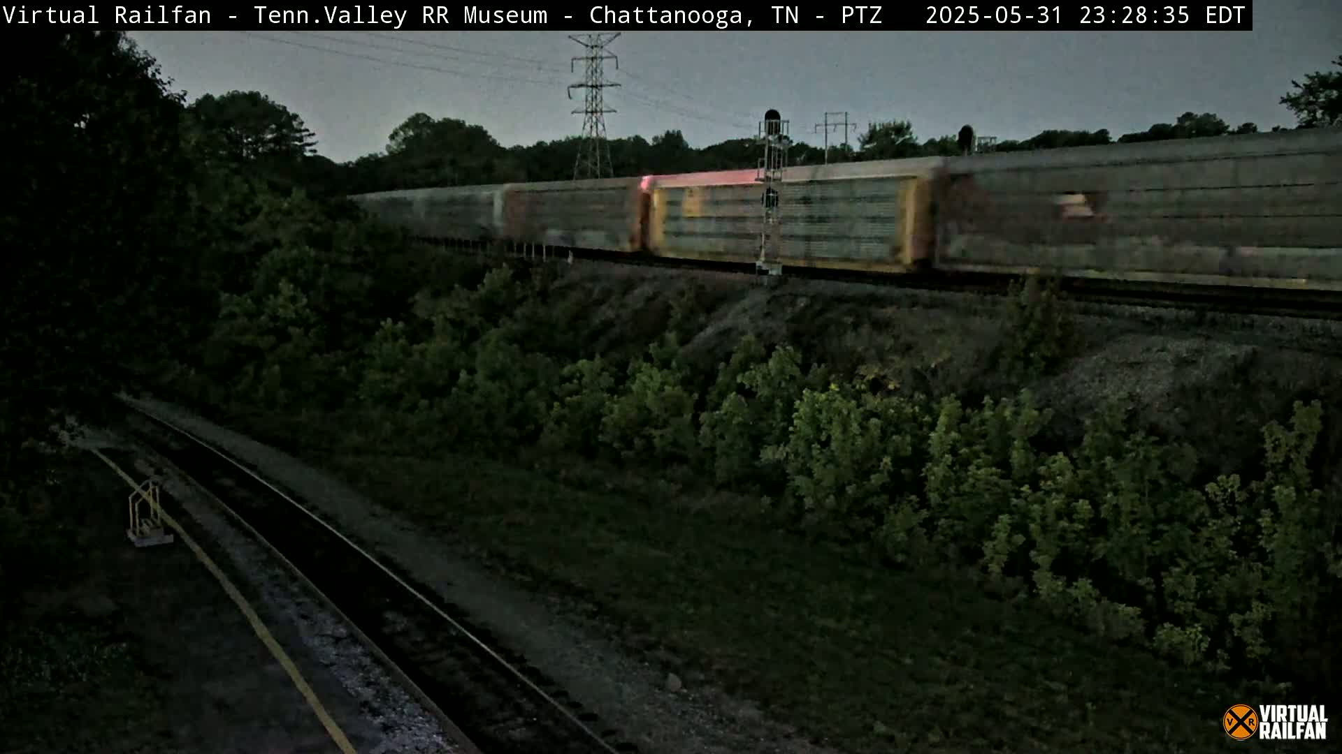 Chattanooga Railroad Crossing from Tennessee Railroad Museum Live Cam - Chattanooga, Hamilton, Tennessee, USA