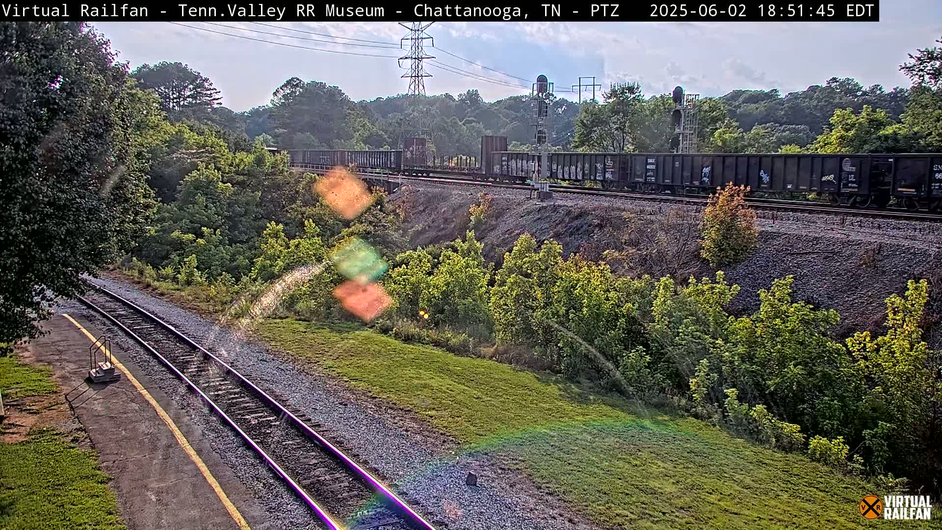 Chattanooga Railroad Crossing from Tennessee Railroad Museum Live Cam - Chattanooga, Hamilton, Tennessee, USA