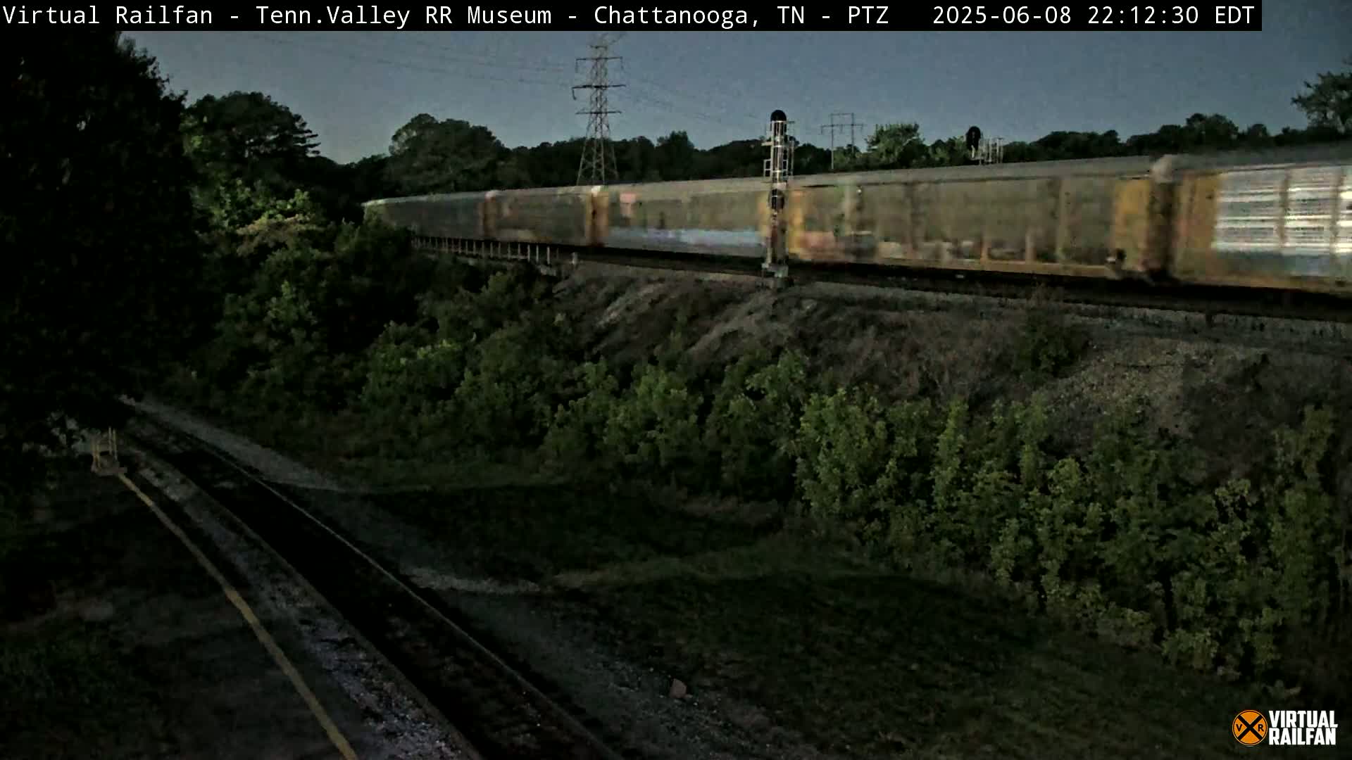 Chattanooga Railroad Crossing from Tennessee Railroad Museum Live Cam - Chattanooga, Hamilton, Tennessee, USA