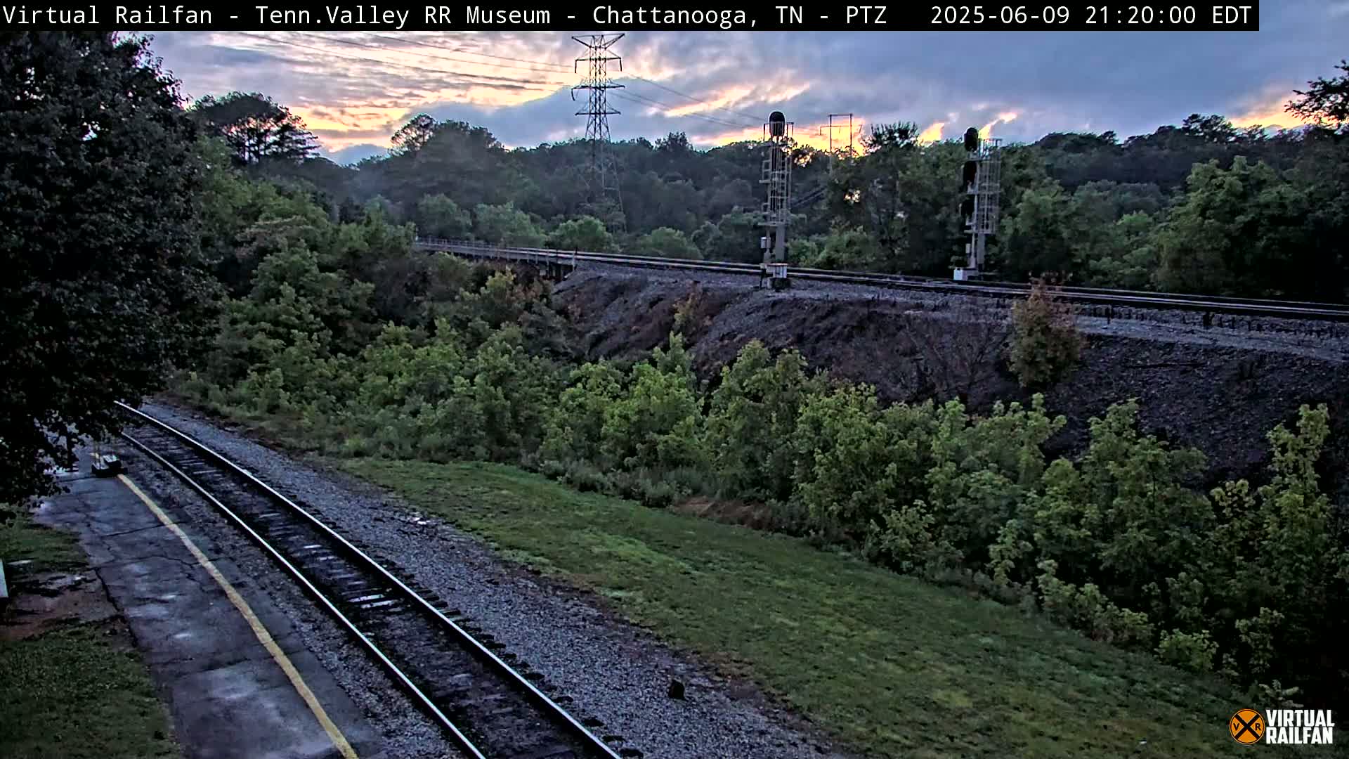 Chattanooga Railroad Crossing from Tennessee Railroad Museum Live Cam - Chattanooga, Hamilton, Tennessee, USA