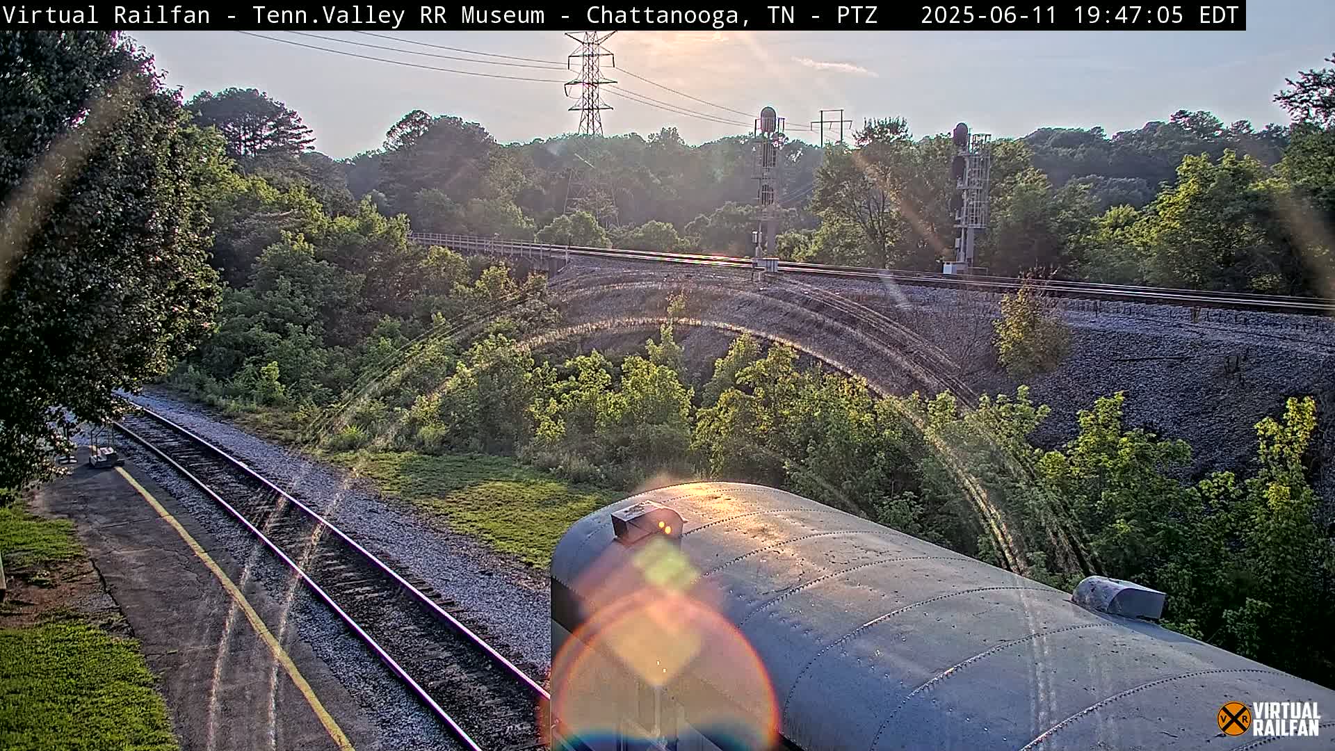Chattanooga Railroad Crossing from Tennessee Railroad Museum Live Cam - Chattanooga, Hamilton, Tennessee, USA