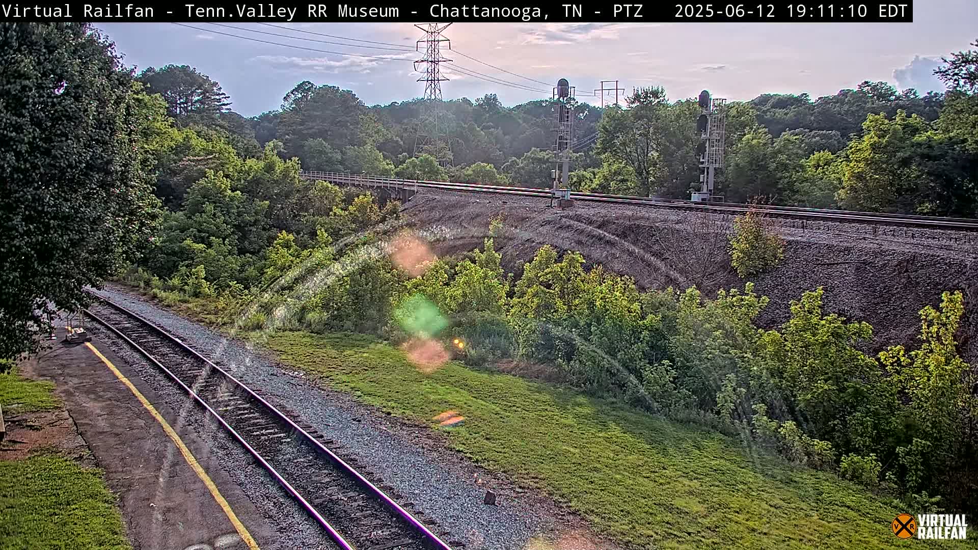 Chattanooga Railroad Crossing from Tennessee Railroad Museum Live Cam - Chattanooga, Hamilton, Tennessee, USA
