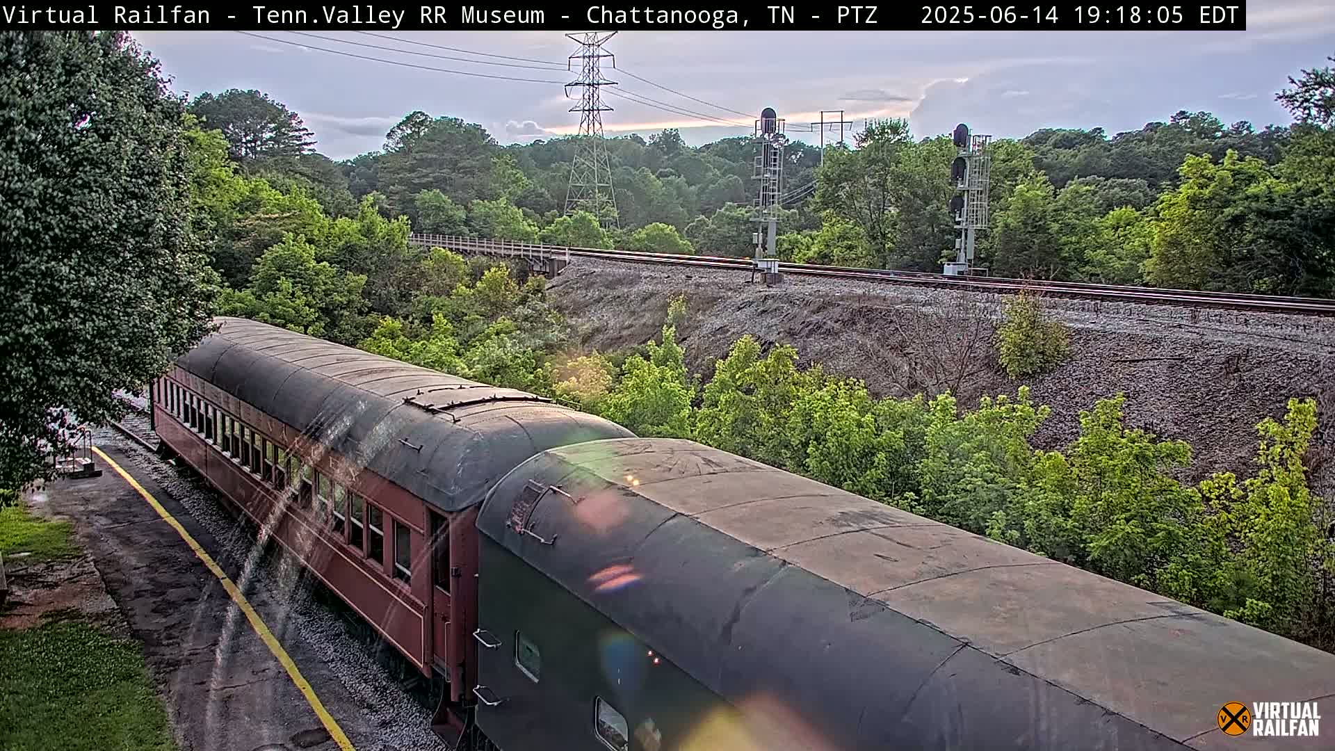 Chattanooga Railroad Crossing from Tennessee Railroad Museum Live Cam - Chattanooga, Hamilton, Tennessee, USA