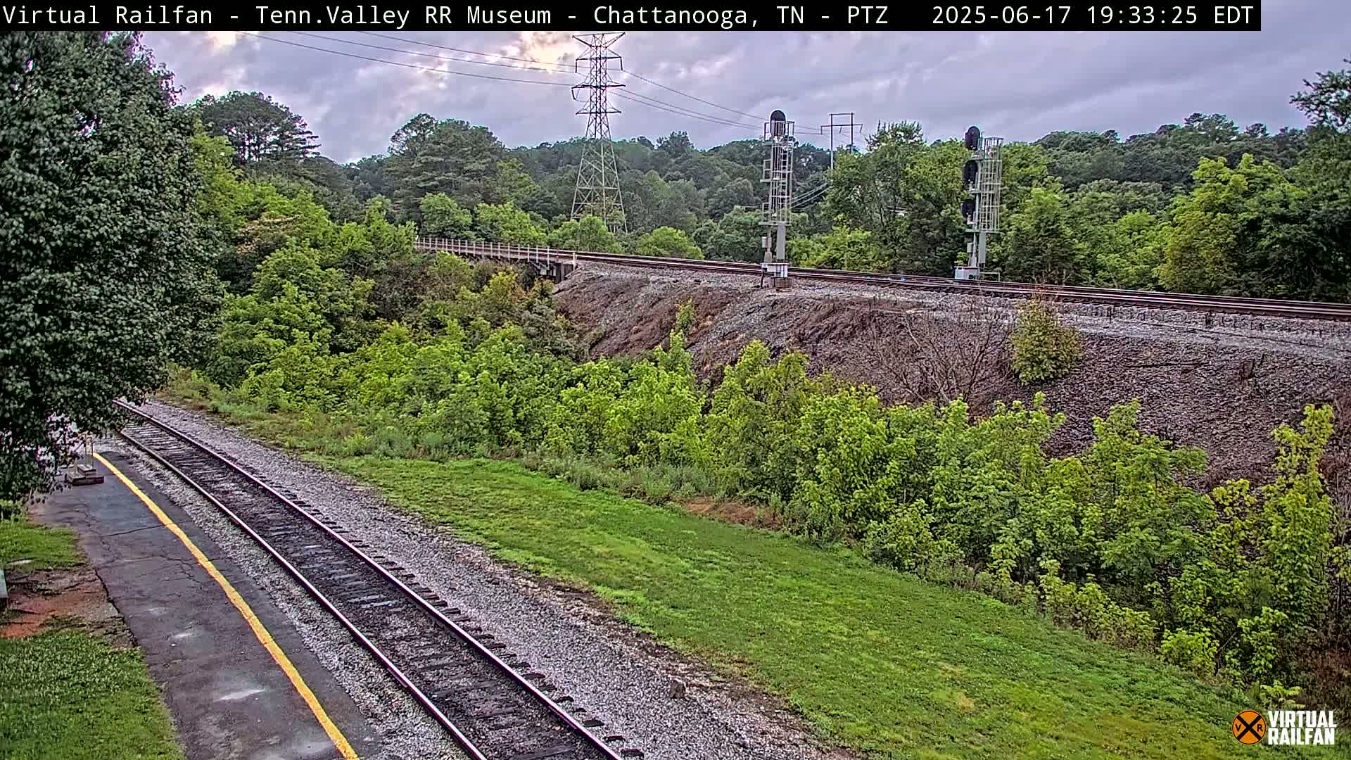 Chattanooga Railroad Crossing from Tennessee Railroad Museum Live Cam - Chattanooga, Hamilton, Tennessee, USA