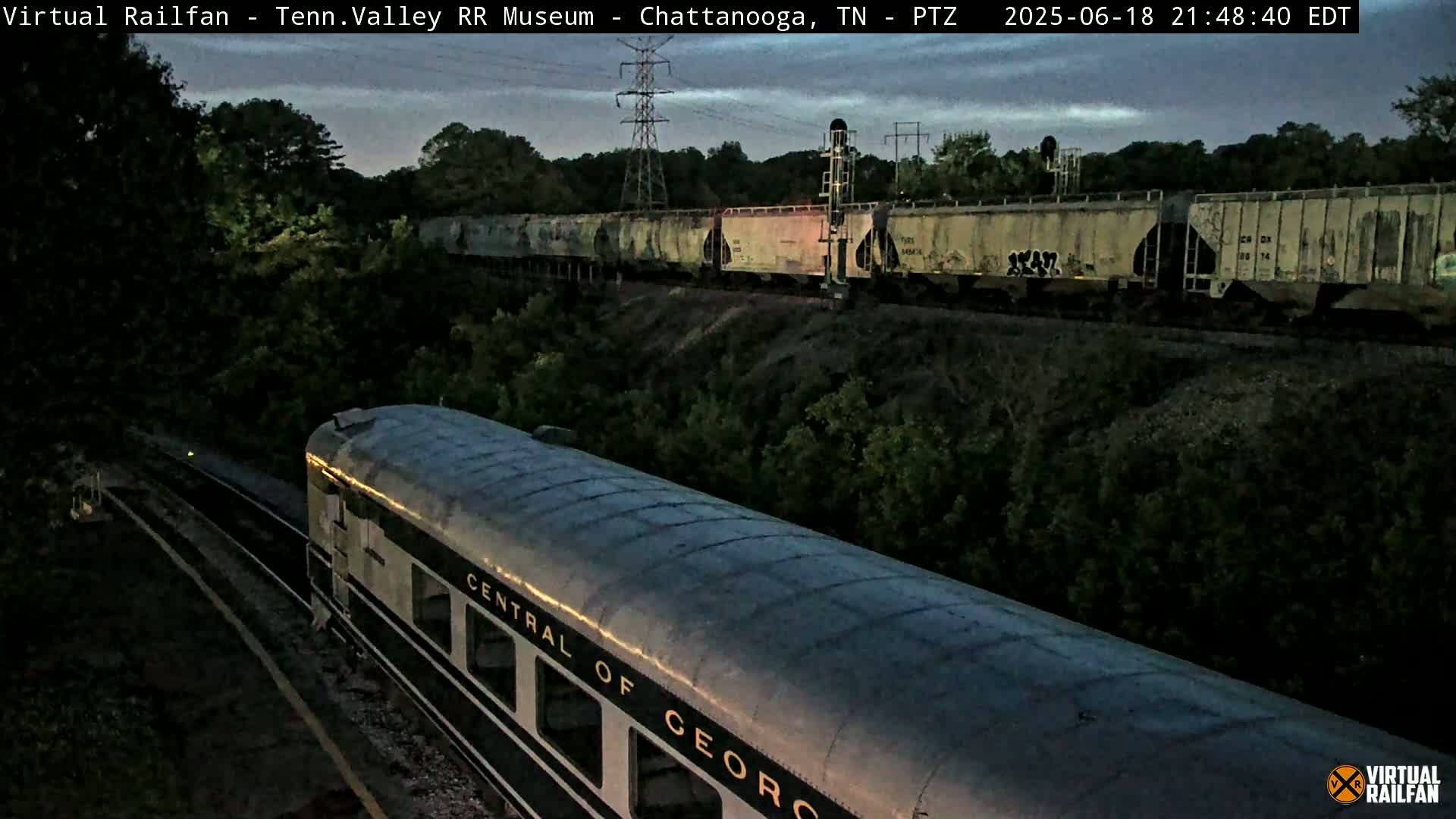 Chattanooga Railroad Crossing from Tennessee Railroad Museum Live Cam - Chattanooga, Hamilton, Tennessee, USA