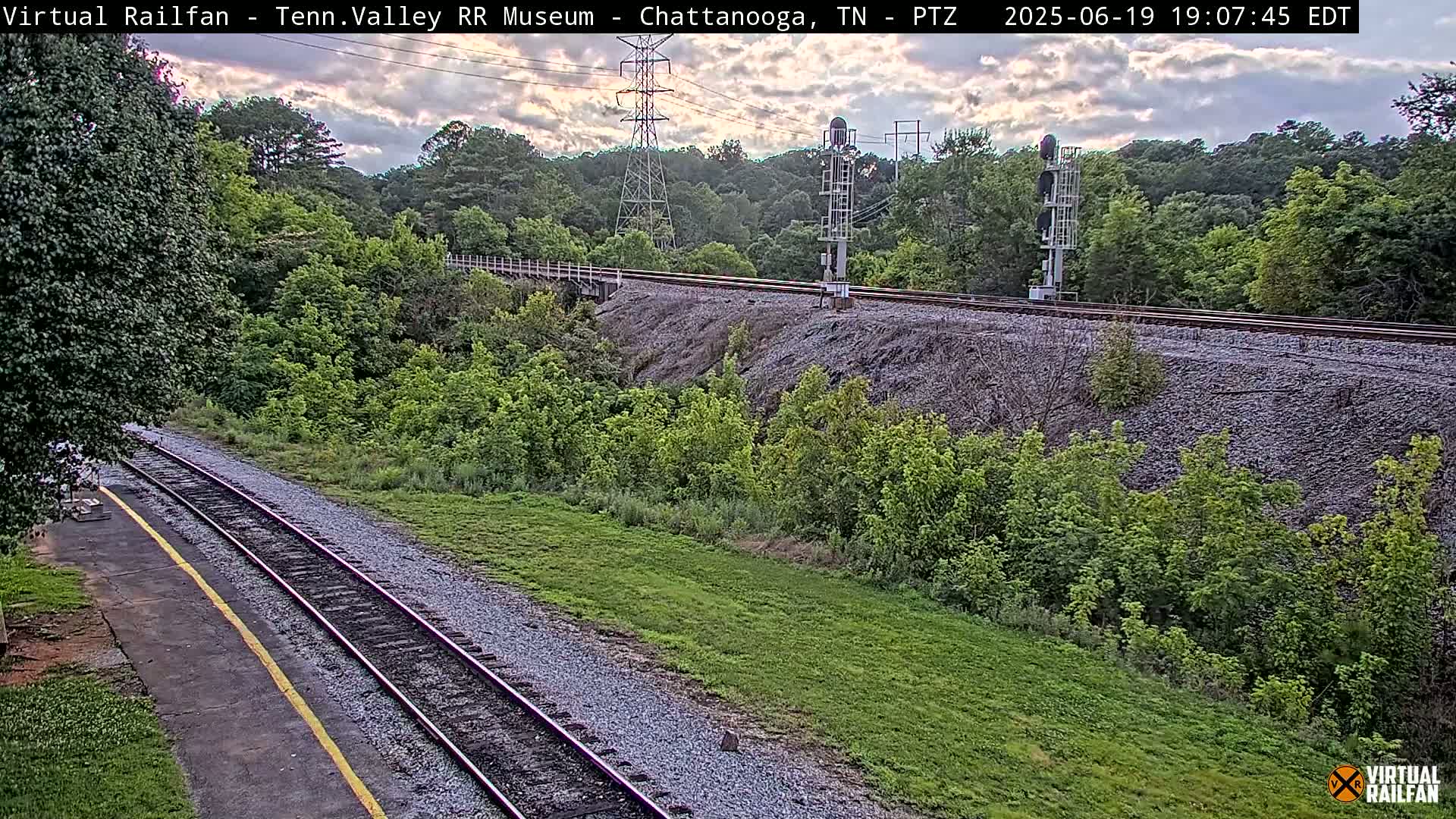 Chattanooga Railroad Crossing from Tennessee Railroad Museum Live Cam - Chattanooga, Hamilton, Tennessee, USA