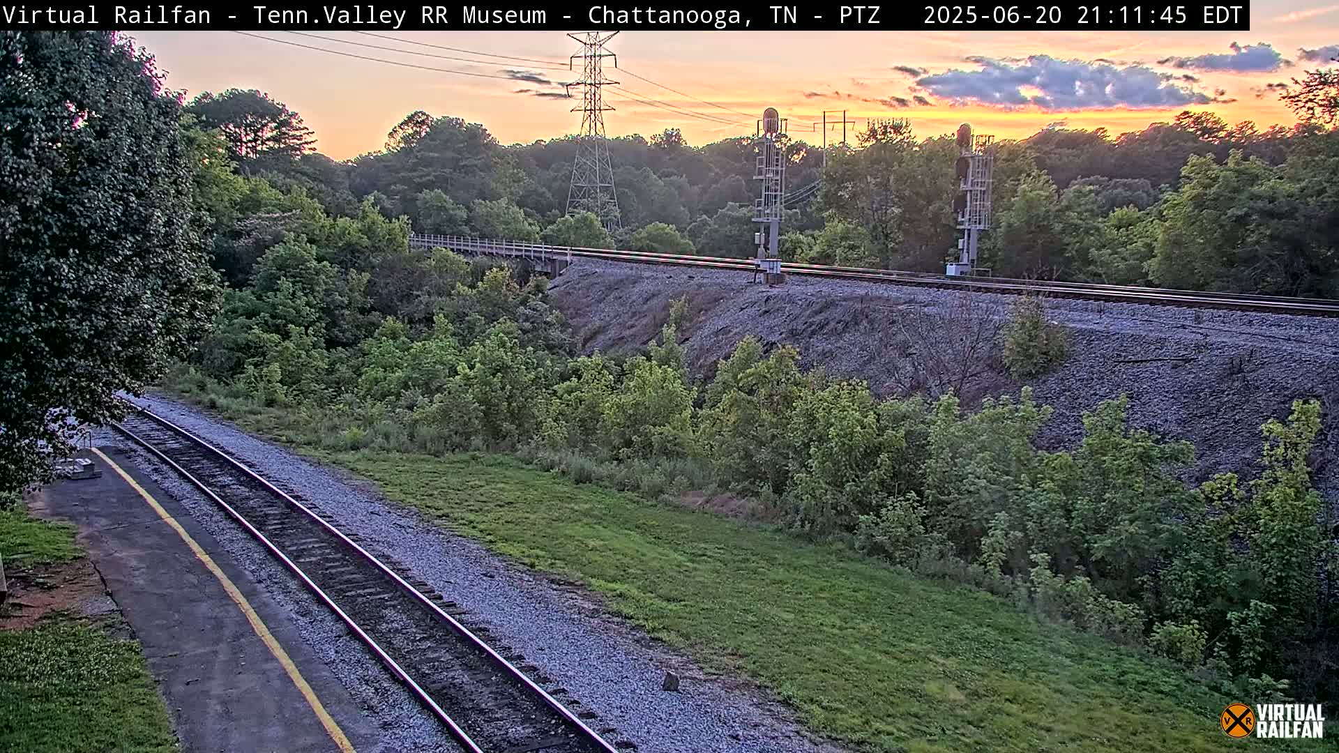 Chattanooga Railroad Crossing from Tennessee Railroad Museum Live Cam - Chattanooga, Hamilton, Tennessee, USA