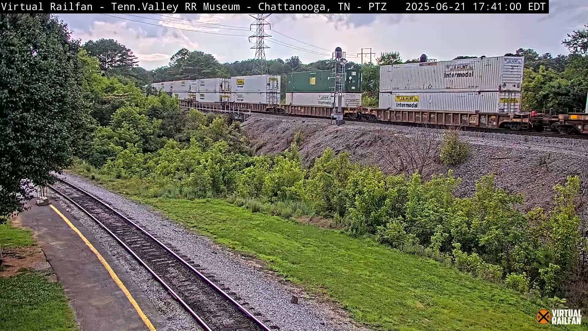 Chattanooga Railroad Crossing from Tennessee Railroad Museum Live Cam - Chattanooga, Hamilton, Tennessee, USA