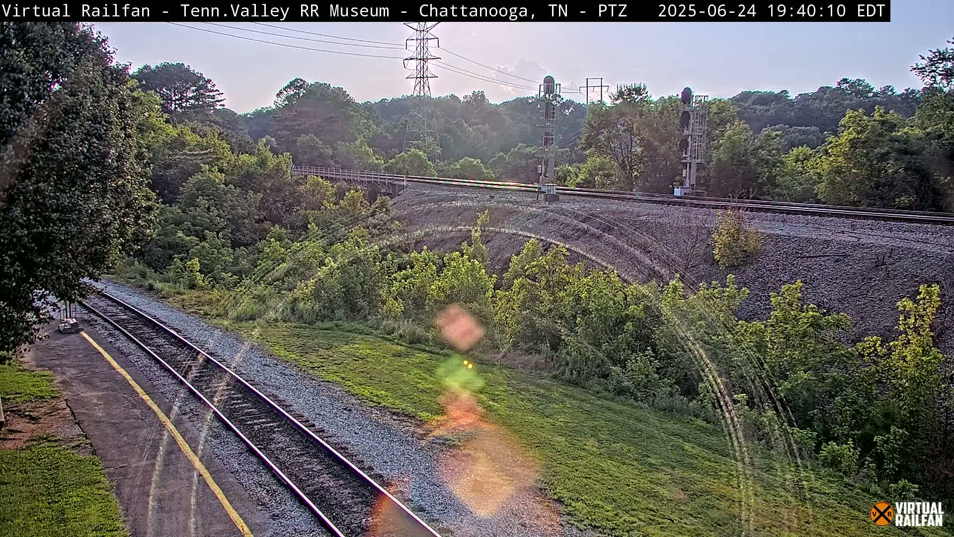 Chattanooga Railroad Crossing from Tennessee Railroad Museum Live Cam - Chattanooga, Hamilton, Tennessee, USA