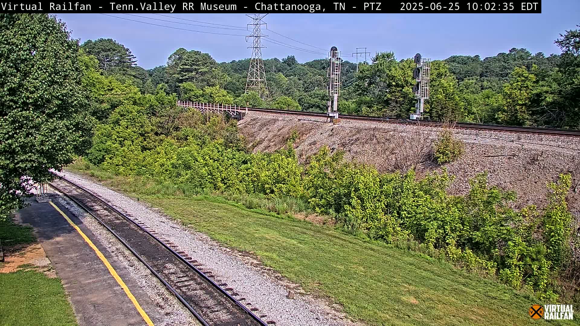Chattanooga Railroad Crossing from Tennessee Railroad Museum Live Cam - Chattanooga, Hamilton, Tennessee, USA