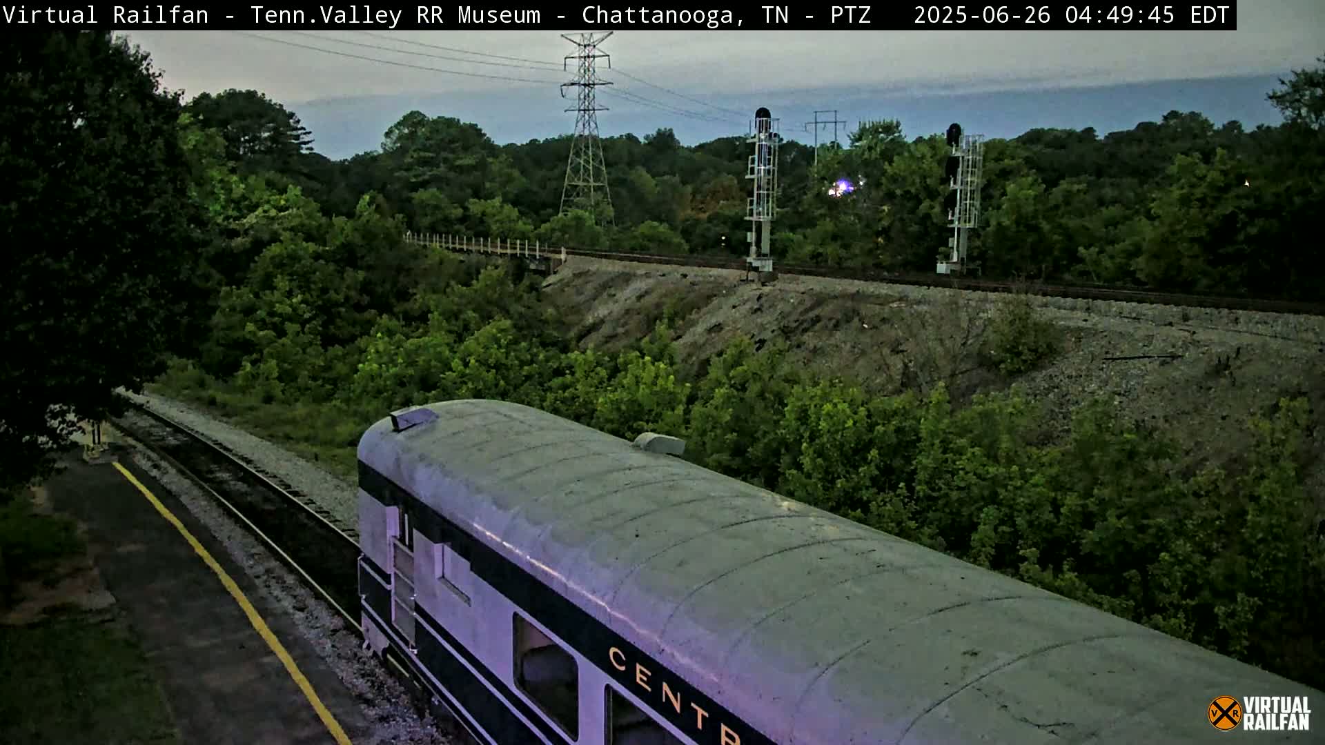 Chattanooga Railroad Crossing from Tennessee Railroad Museum Live Cam - Chattanooga, Hamilton, Tennessee, USA