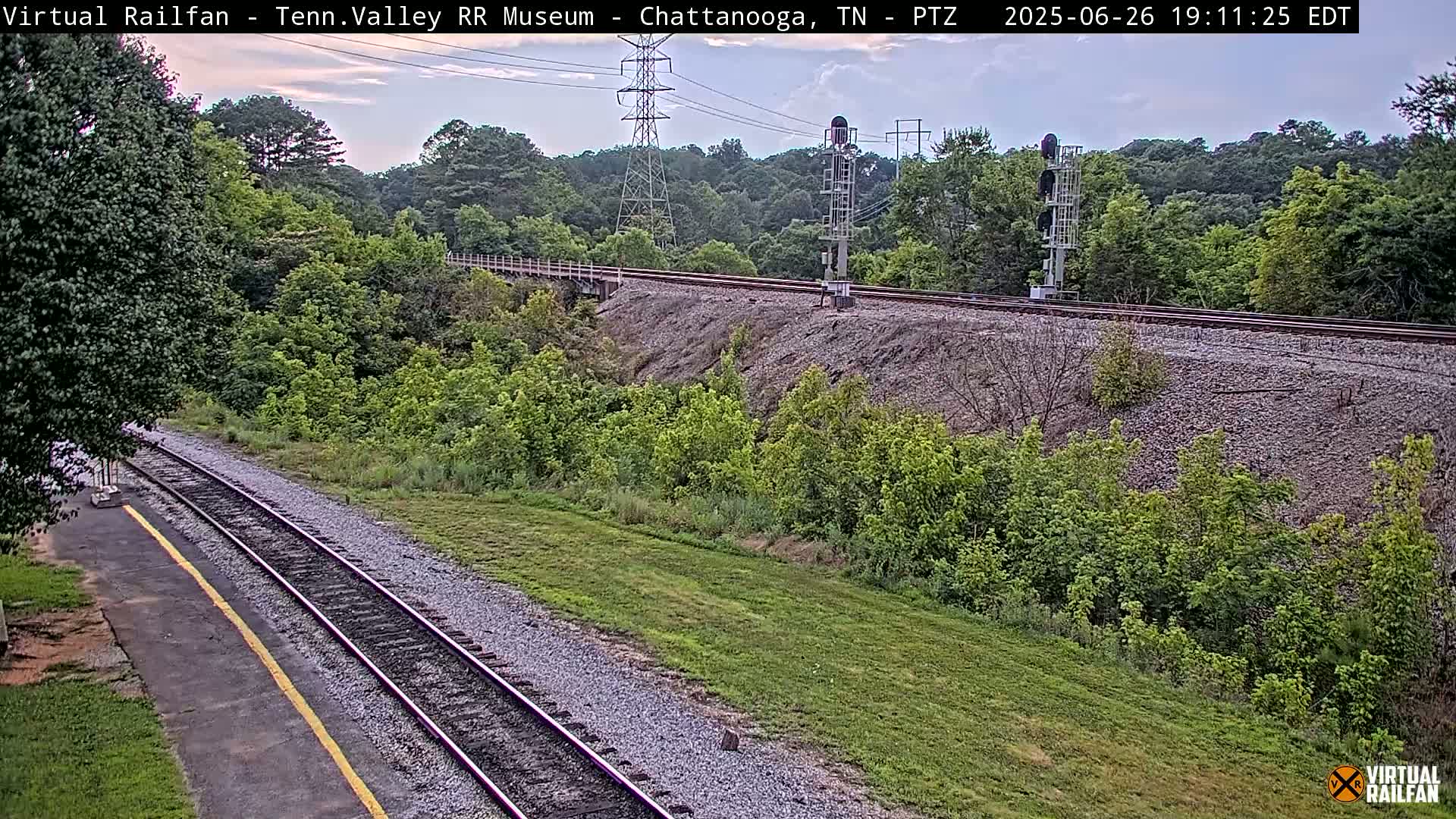 Chattanooga Railroad Crossing from Tennessee Railroad Museum Live Cam - Chattanooga, Hamilton, Tennessee, USA