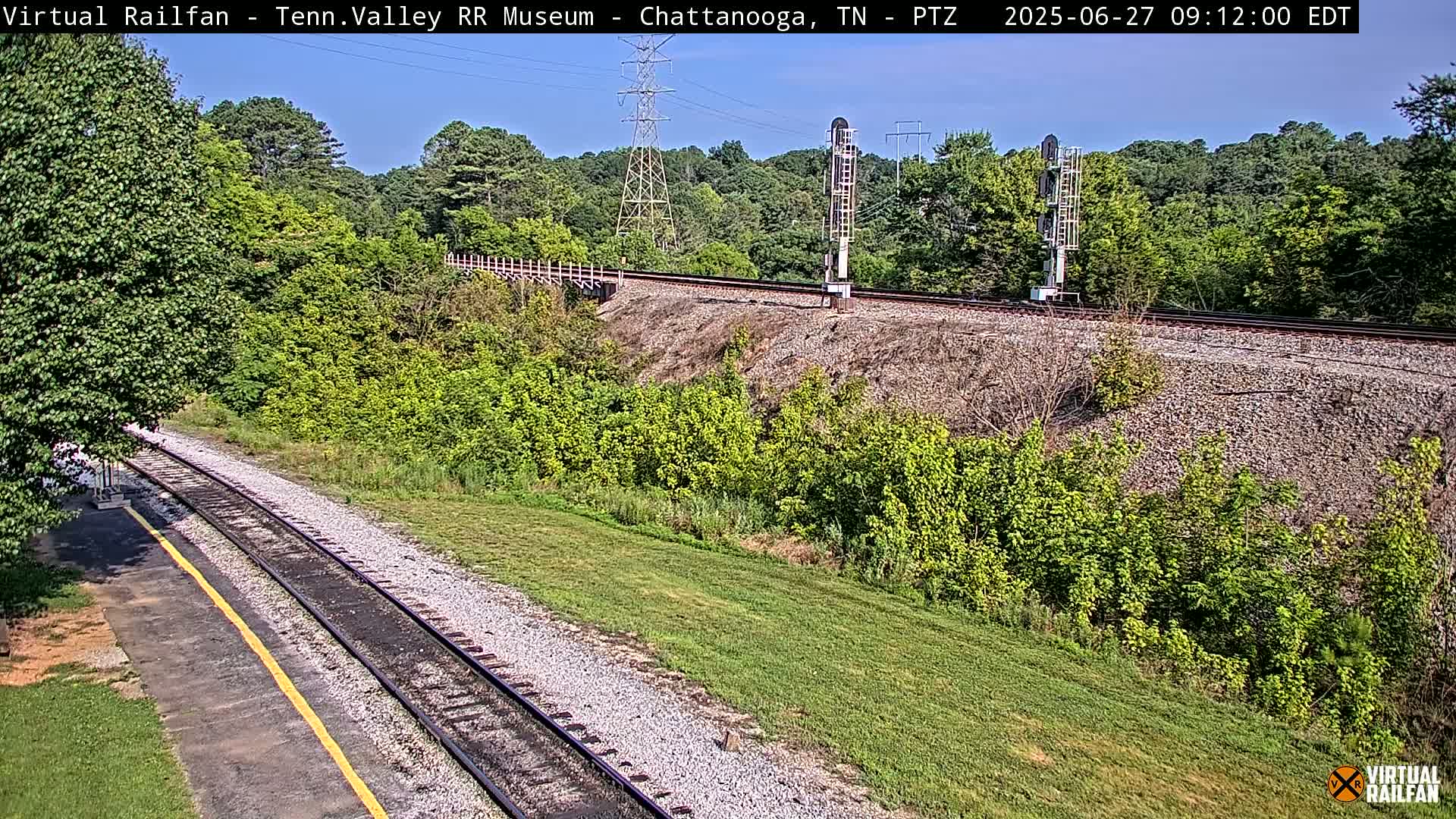 Chattanooga Railroad Crossing from Tennessee Railroad Museum Live Cam - Chattanooga, Hamilton, Tennessee, USA
