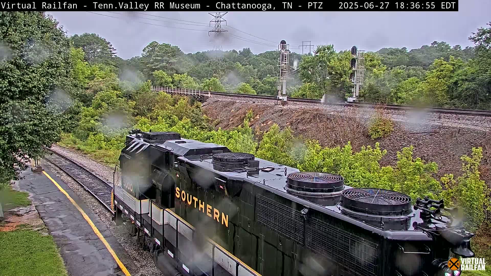 Chattanooga Railroad Crossing from Tennessee Railroad Museum Live Cam - Chattanooga, Hamilton, Tennessee, USA