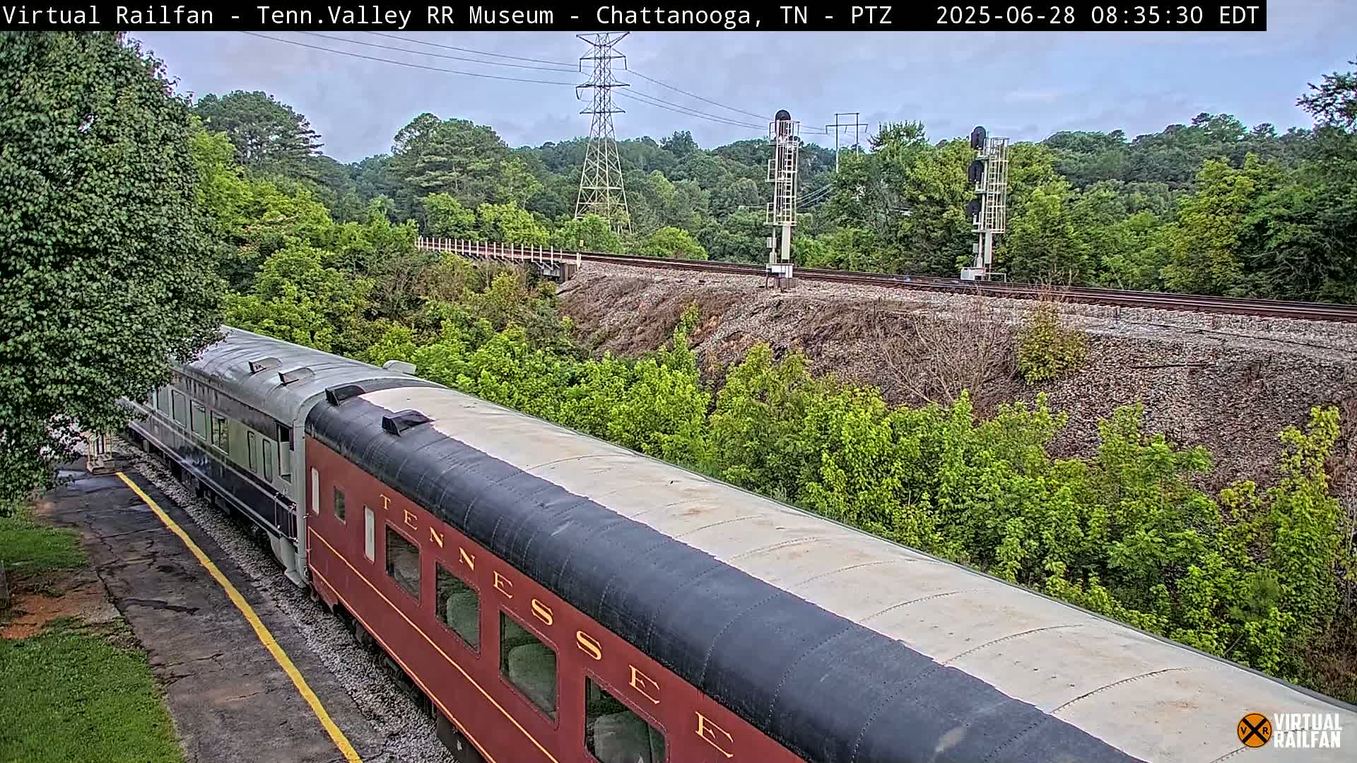 Chattanooga Railroad Crossing from Tennessee Railroad Museum Live Cam - Chattanooga, Hamilton, Tennessee, USA