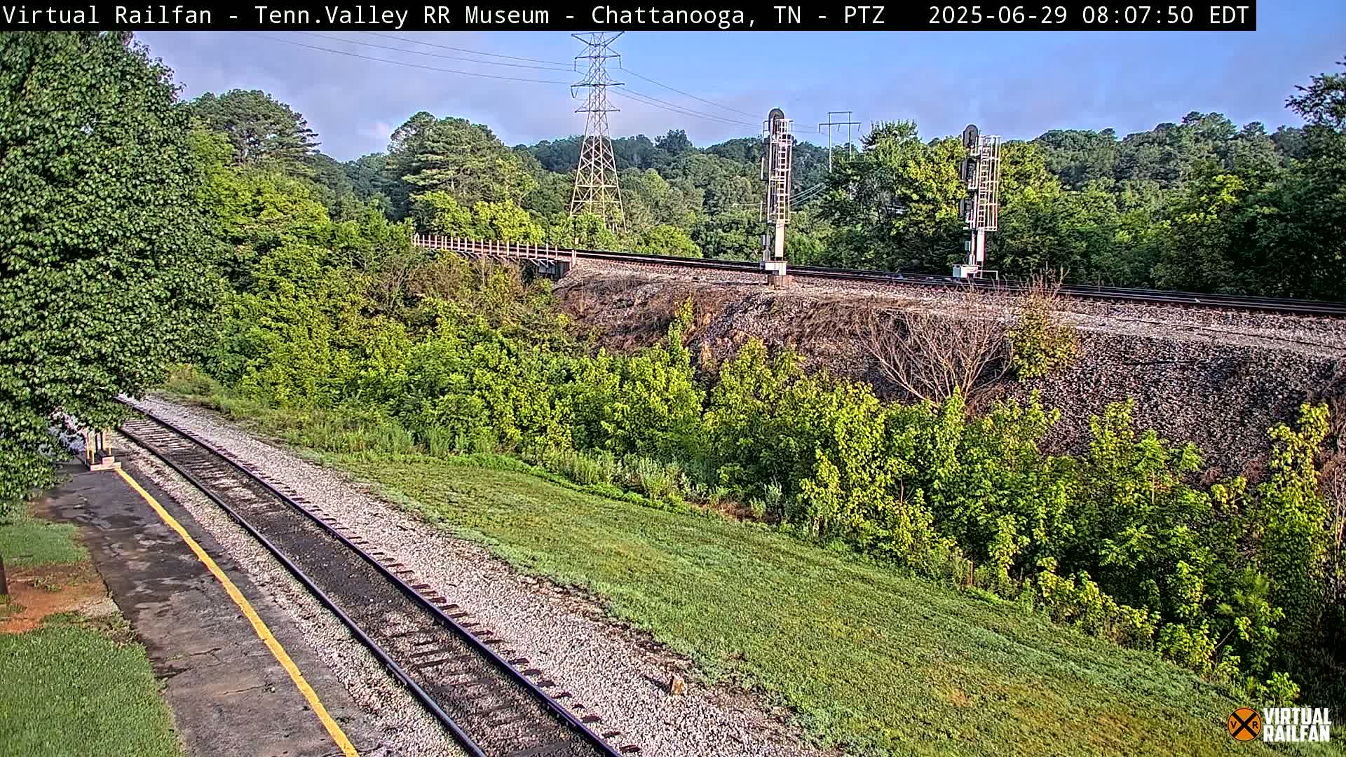 Chattanooga Railroad Crossing from Tennessee Railroad Museum Live Cam - Chattanooga, Hamilton, Tennessee, USA