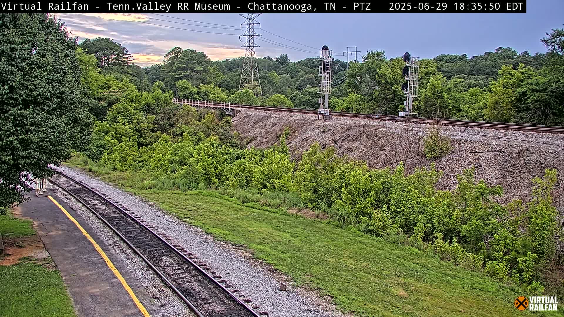 Chattanooga Railroad Crossing from Tennessee Railroad Museum Live Cam - Chattanooga, Hamilton, Tennessee, USA