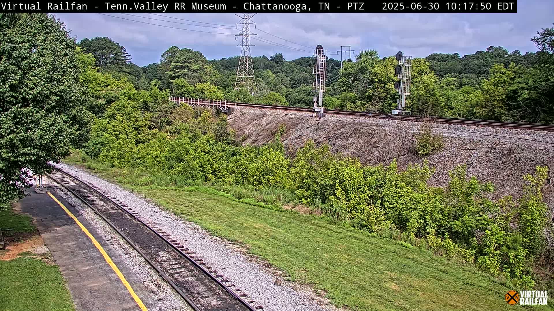 Chattanooga Railroad Crossing from Tennessee Railroad Museum Live Cam - Chattanooga, Hamilton, Tennessee, USA