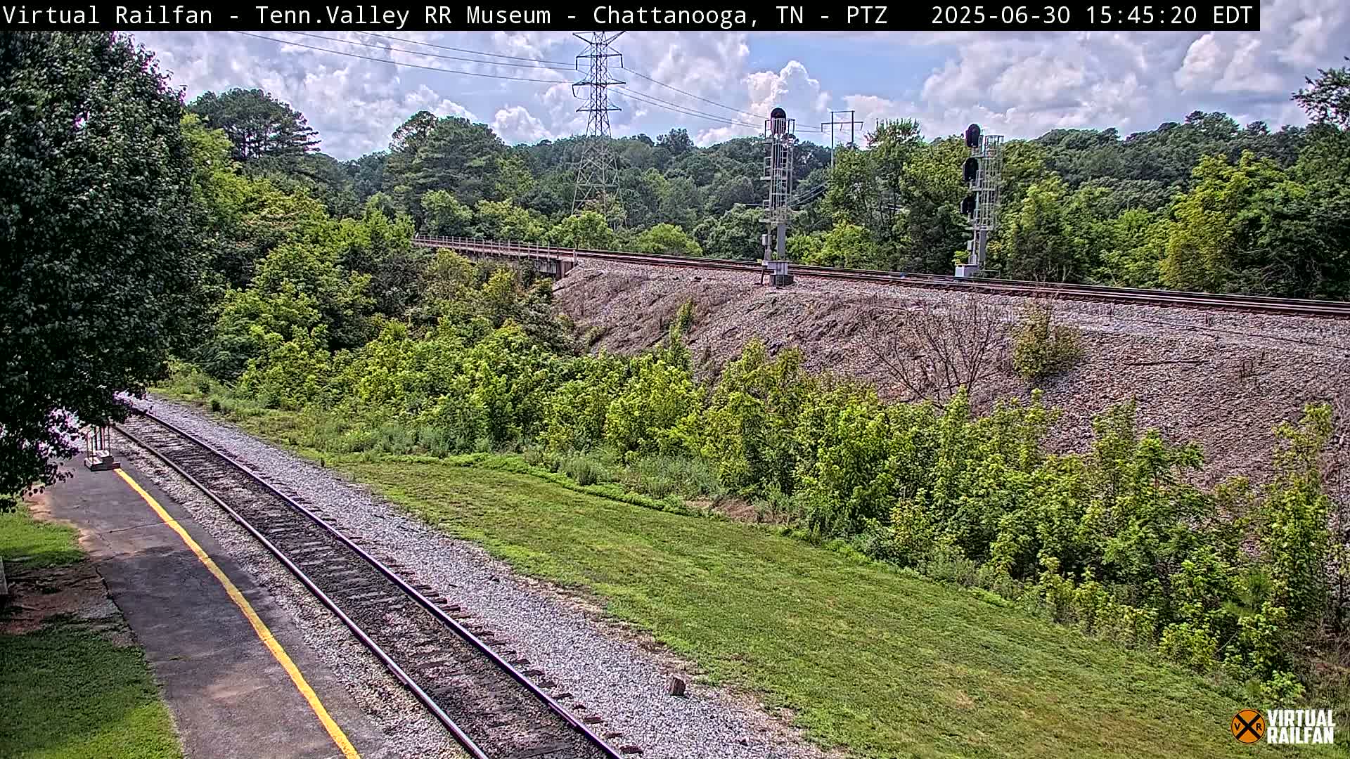 Chattanooga Railroad Crossing from Tennessee Railroad Museum Live Cam - Chattanooga, Hamilton, Tennessee, USA
