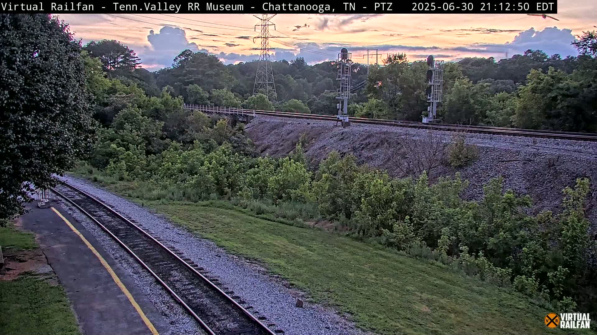 Chattanooga Railroad Crossing from Tennessee Railroad Museum Live Cam - Chattanooga, Hamilton, Tennessee, USA