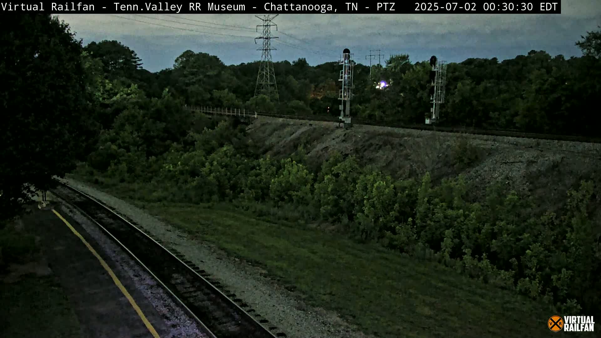 Chattanooga Railroad Crossing from Tennessee Railroad Museum Live Cam - Chattanooga, Hamilton, Tennessee, USA
