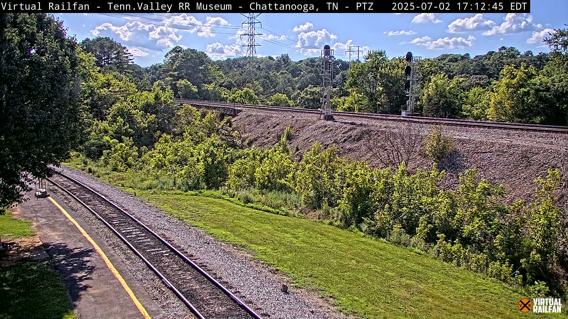 Chattanooga Railroad Crossing from Tennessee Railroad Museum Live Cam - Chattanooga, Hamilton, Tennessee, USA
