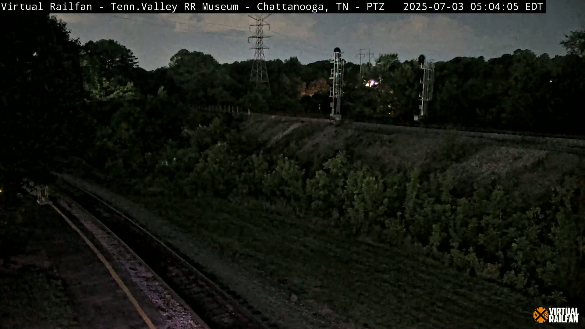 Chattanooga Railroad Crossing from Tennessee Railroad Museum Live Cam - Chattanooga, Hamilton, Tennessee, USA