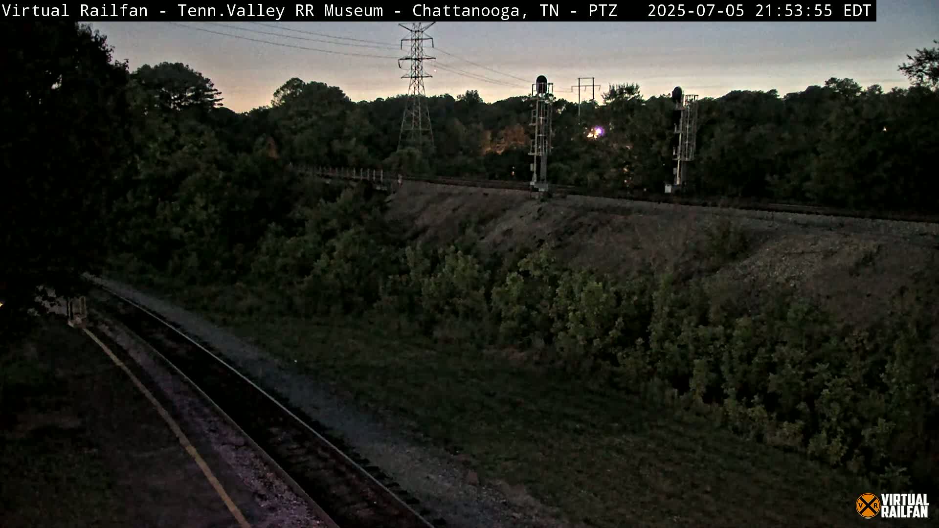 Chattanooga Railroad Crossing from Tennessee Railroad Museum Live Cam - Chattanooga, Hamilton, Tennessee, USA