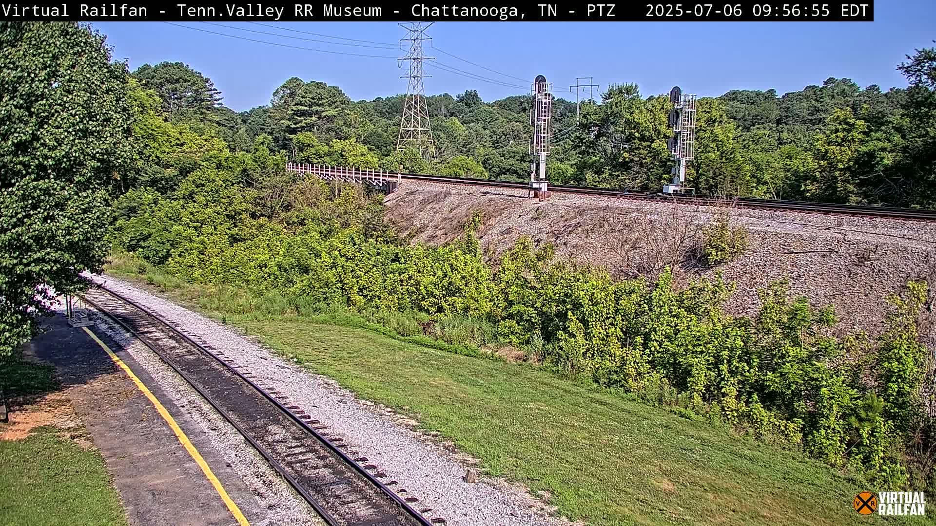 Chattanooga Railroad Crossing from Tennessee Railroad Museum Live Cam - Chattanooga, Hamilton, Tennessee, USA