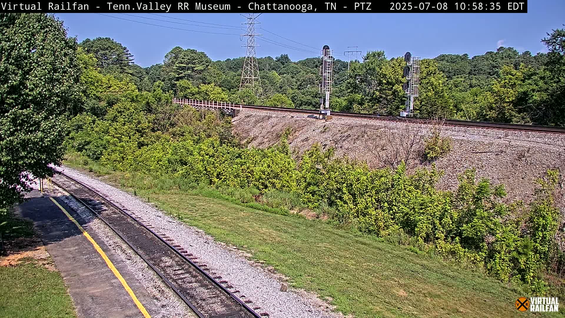Chattanooga Railroad Crossing from Tennessee Railroad Museum Live Cam - Chattanooga, Hamilton, Tennessee, USA