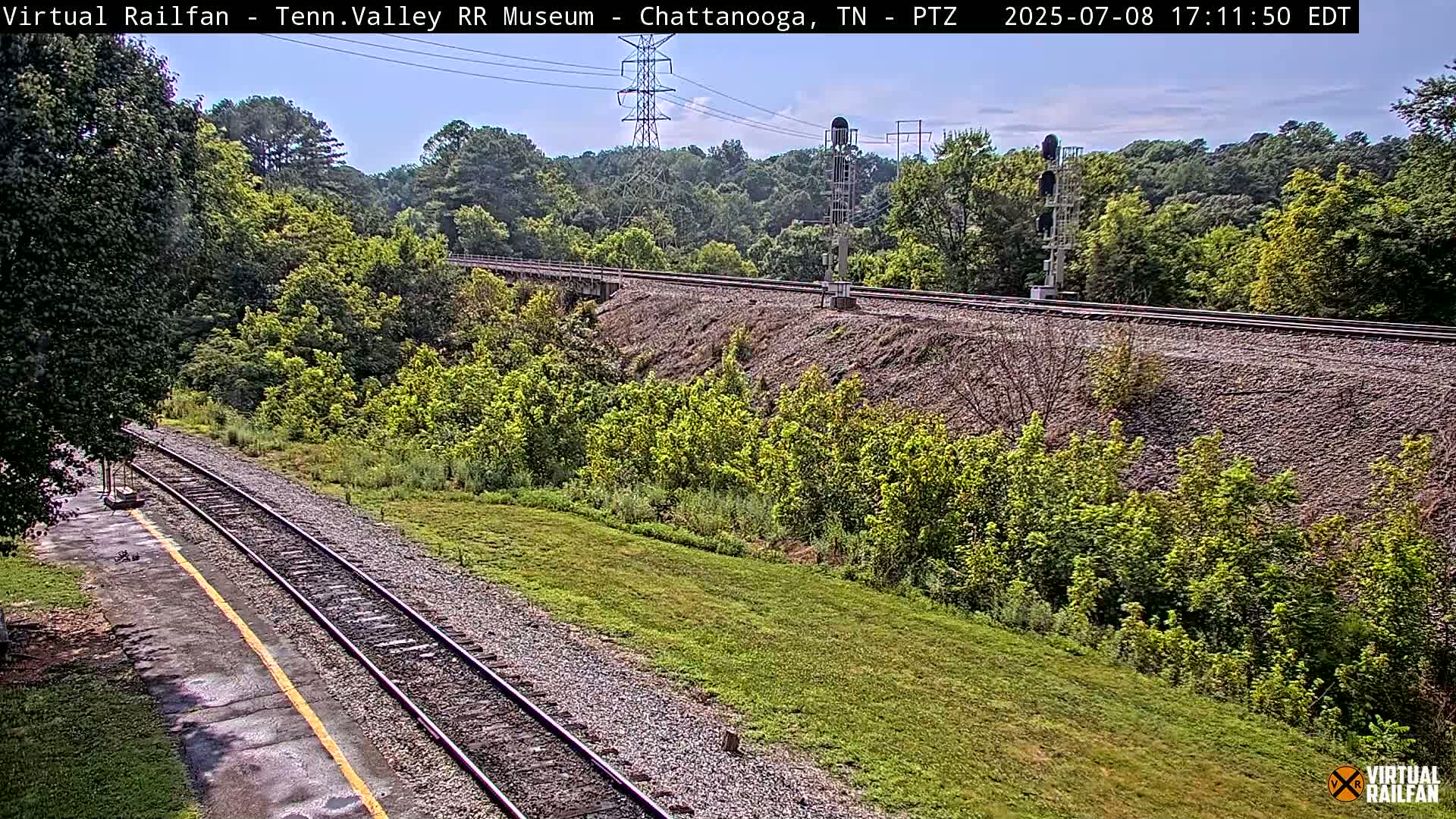 Chattanooga Railroad Crossing from Tennessee Railroad Museum Live Cam - Chattanooga, Hamilton, Tennessee, USA