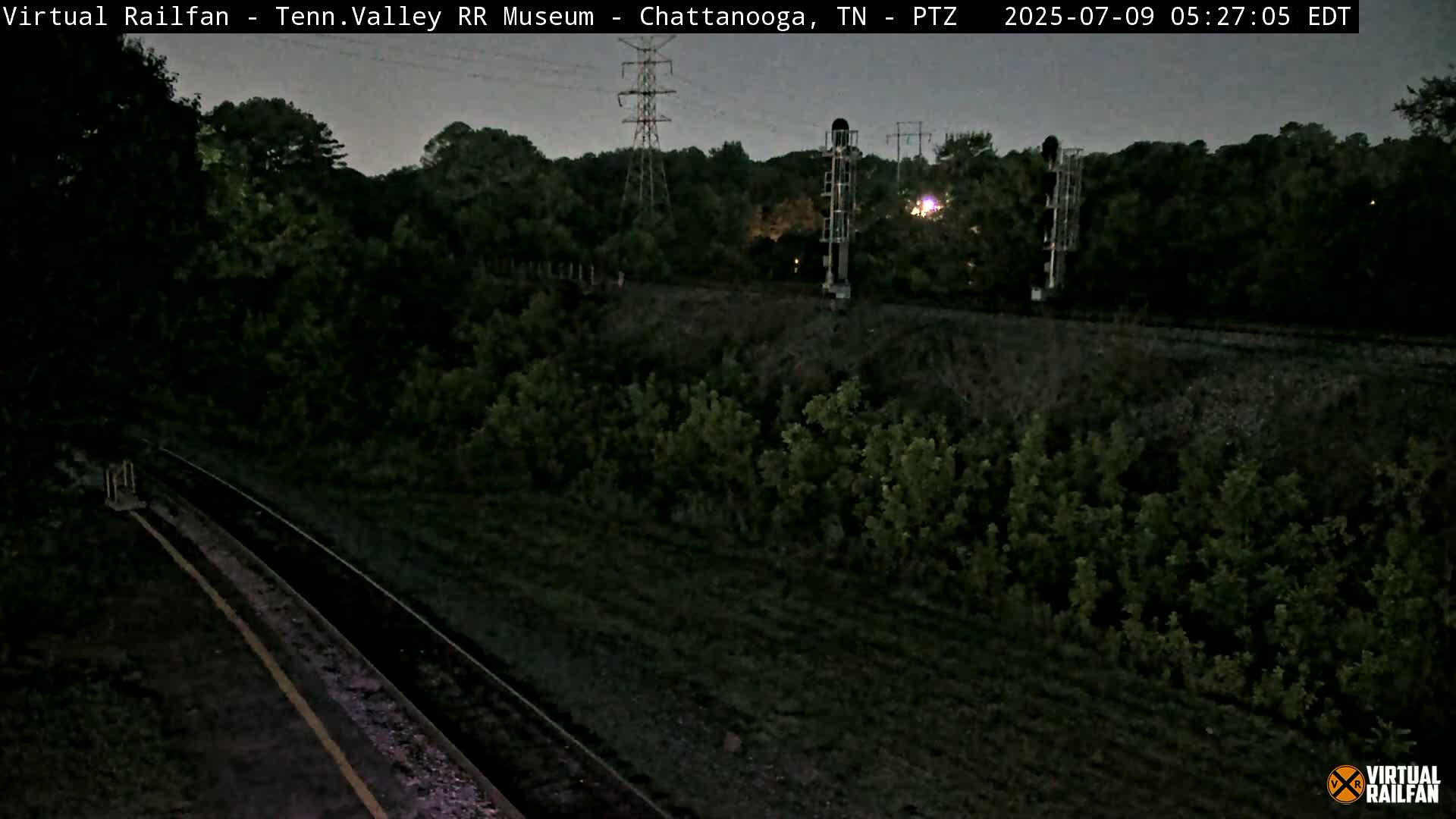 Chattanooga Railroad Crossing from Tennessee Railroad Museum Live Cam - Chattanooga, Hamilton, Tennessee, USA