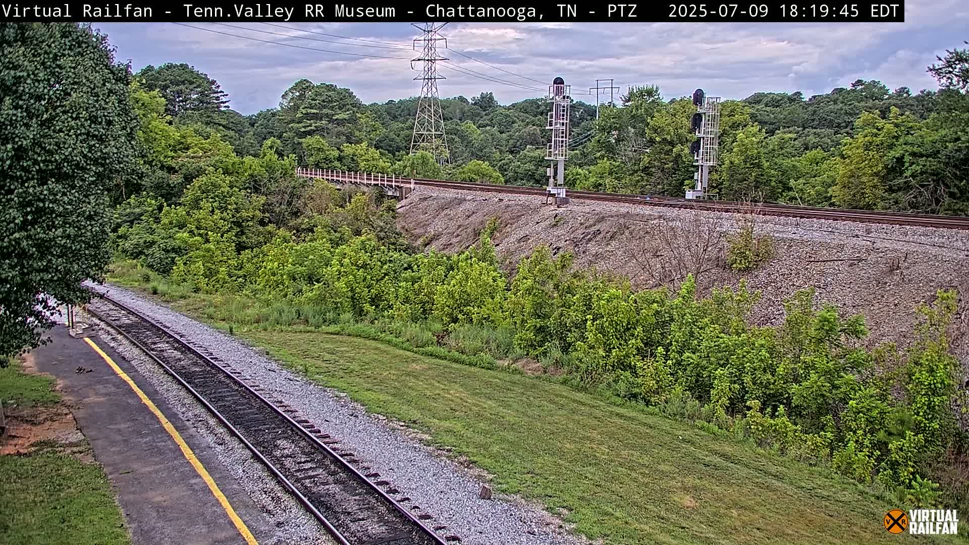 Chattanooga Railroad Crossing from Tennessee Railroad Museum Live Cam - Chattanooga, Hamilton, Tennessee, USA