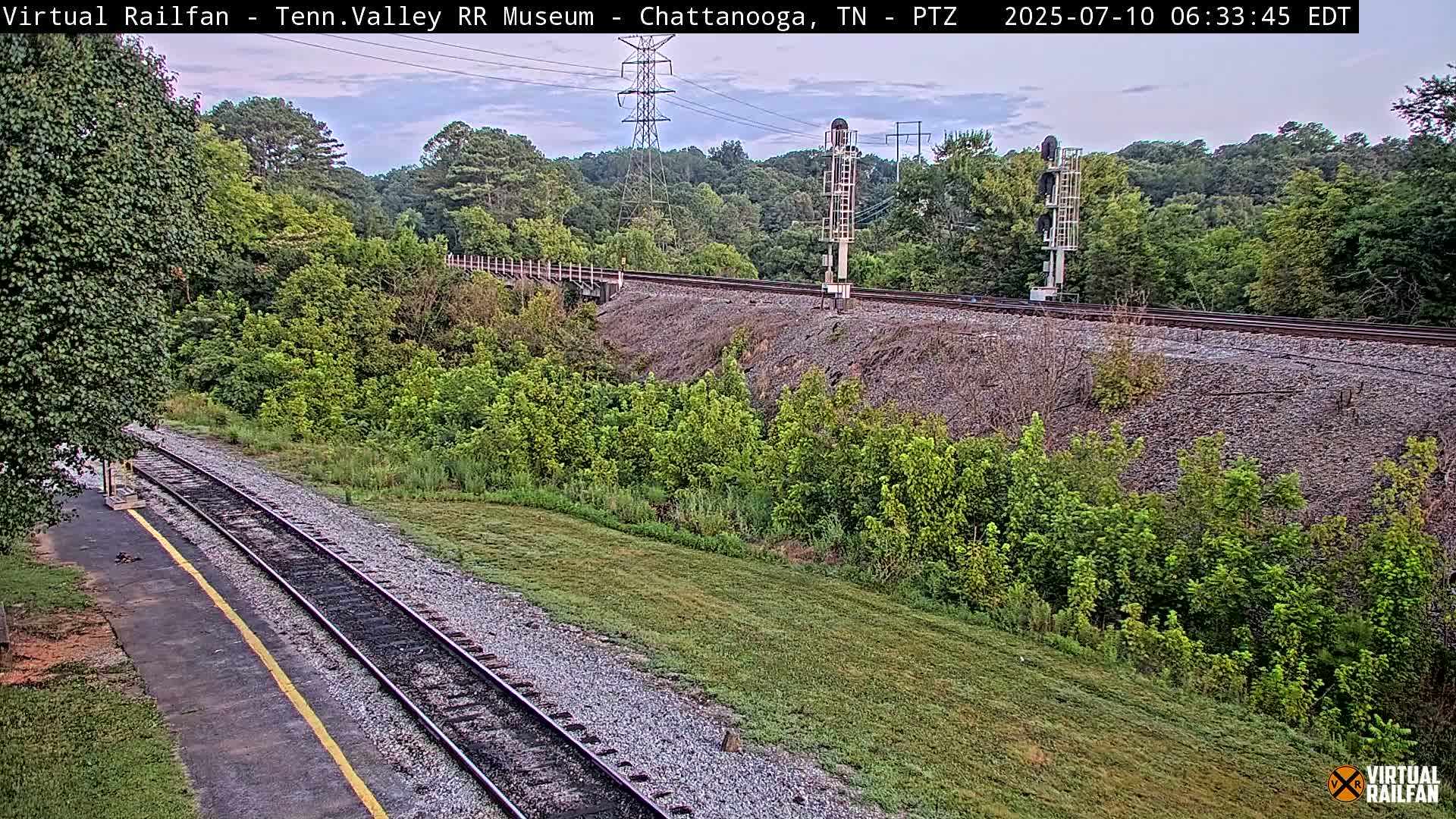 Chattanooga Railroad Crossing from Tennessee Railroad Museum Live Cam - Chattanooga, Hamilton, Tennessee, USA