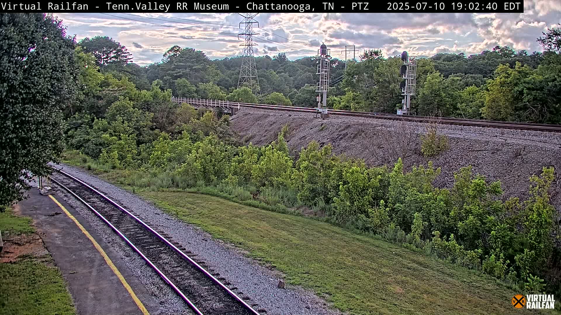Chattanooga Railroad Crossing from Tennessee Railroad Museum Live Cam - Chattanooga, Hamilton, Tennessee, USA
