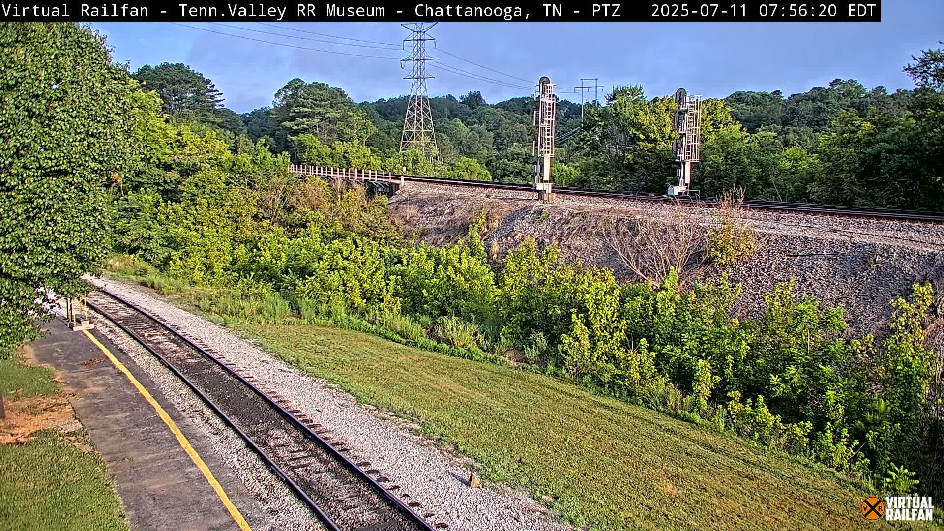 Chattanooga Railroad Crossing from Tennessee Railroad Museum Live Cam - Chattanooga, Hamilton, Tennessee, USA