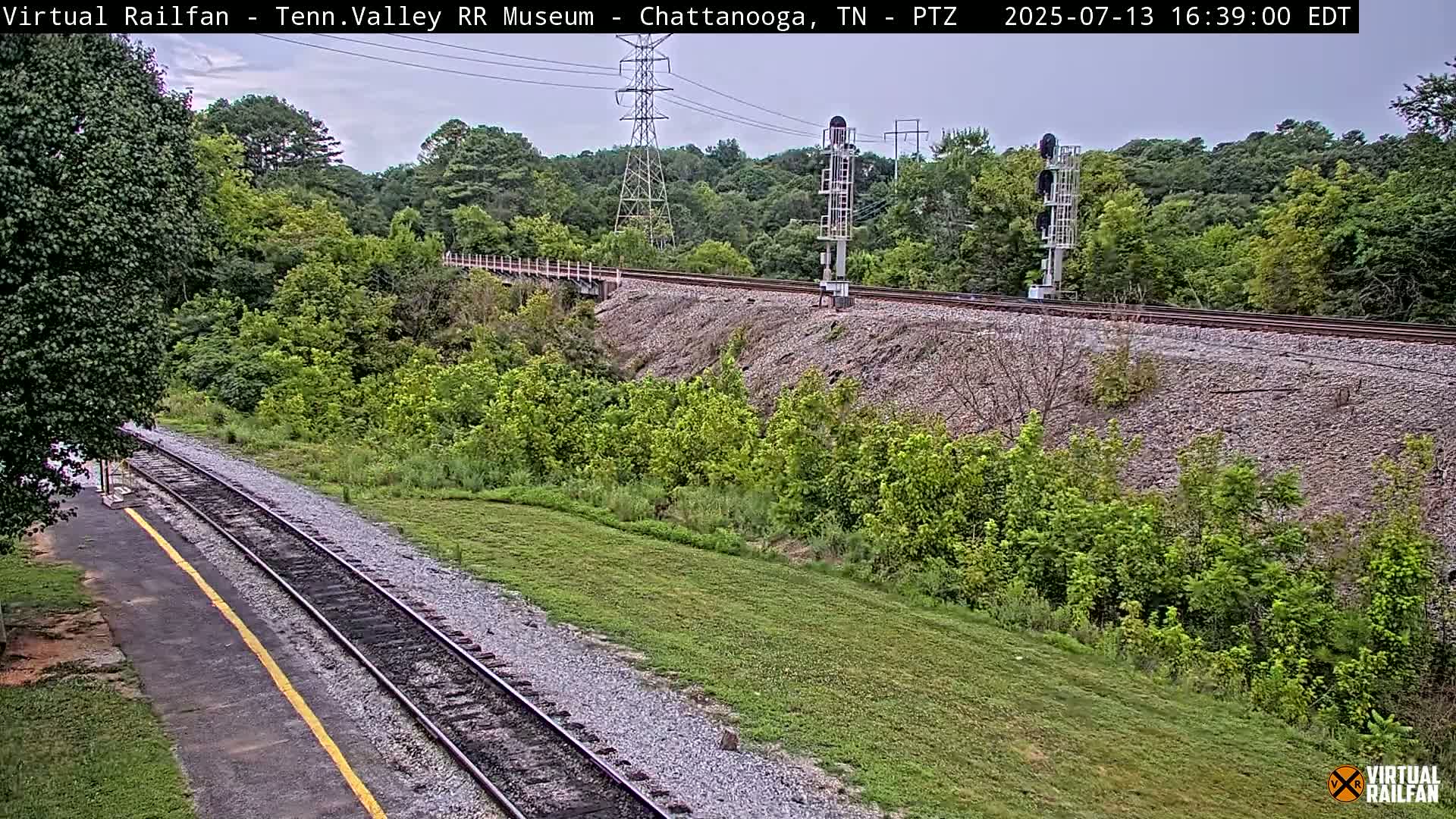 Chattanooga Railroad Crossing from Tennessee Railroad Museum Live Cam - Chattanooga, Hamilton, Tennessee, USA