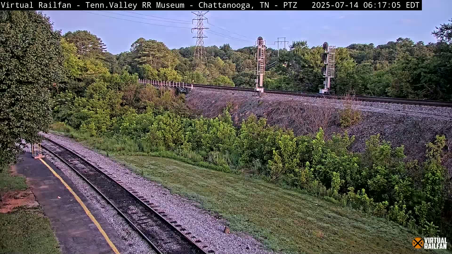 Chattanooga Railroad Crossing from Tennessee Railroad Museum Live Cam - Chattanooga, Hamilton, Tennessee, USA