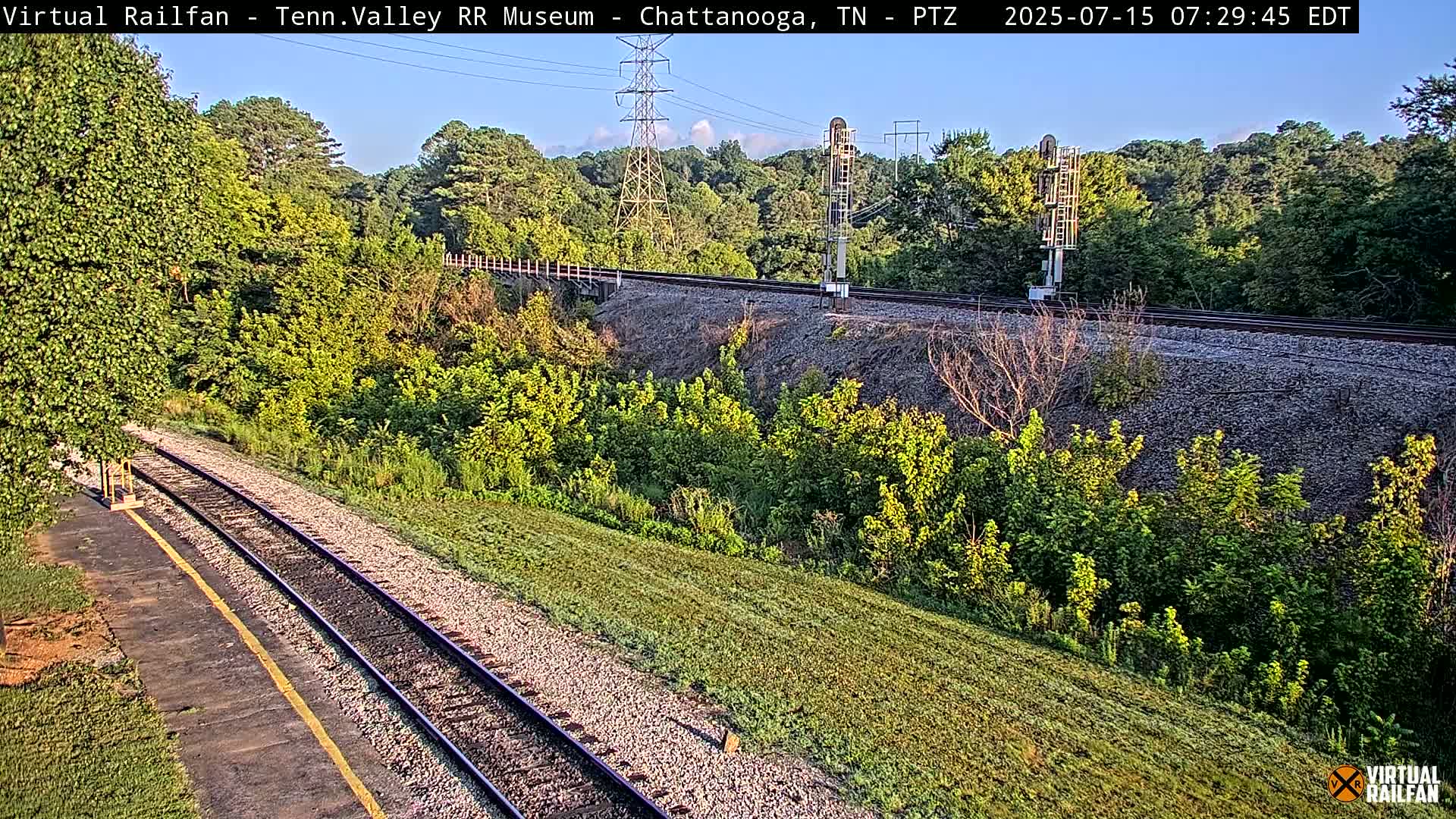 Chattanooga Railroad Crossing from Tennessee Railroad Museum Live Cam - Chattanooga, Hamilton, Tennessee, USA