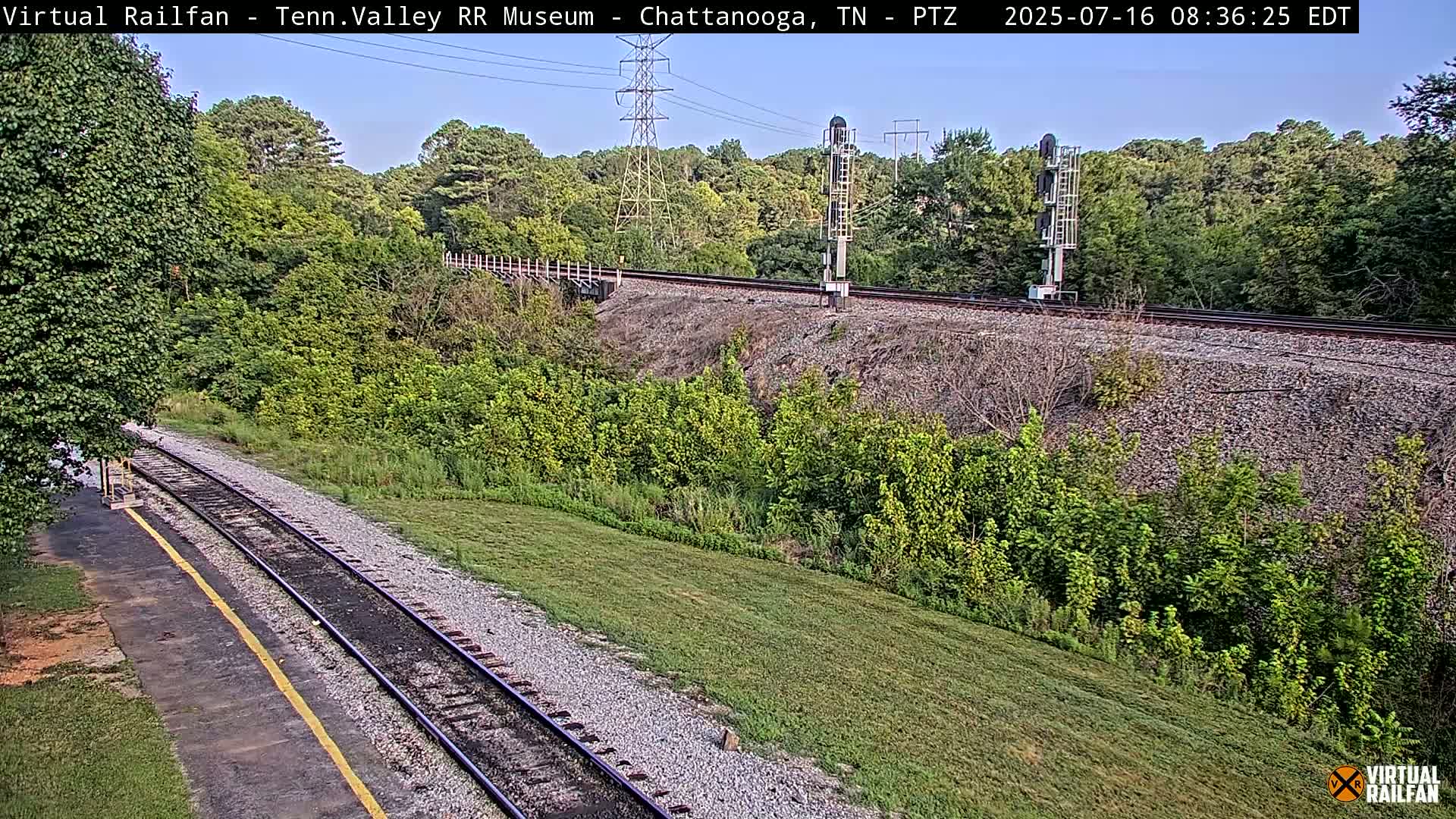Chattanooga Railroad Crossing from Tennessee Railroad Museum Live Cam - Chattanooga, Hamilton, Tennessee, USA