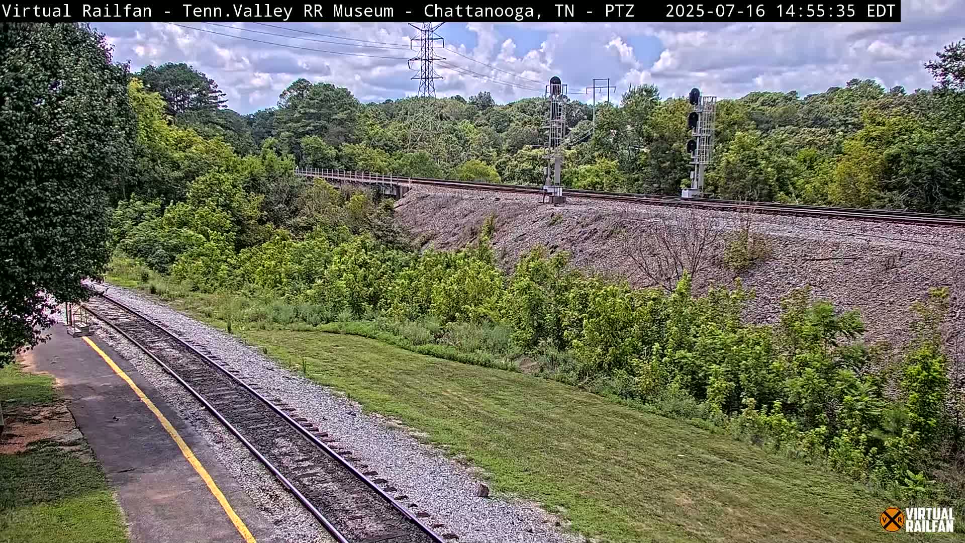 Chattanooga Railroad Crossing from Tennessee Railroad Museum Live Cam - Chattanooga, Hamilton, Tennessee, USA