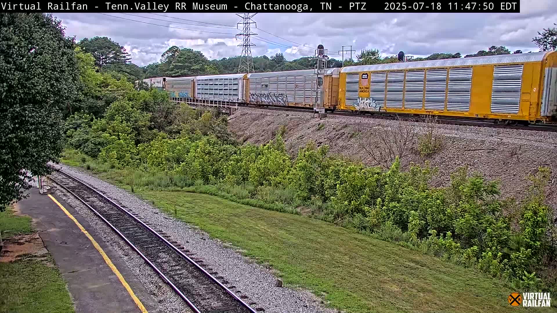 Chattanooga Railroad Crossing from Tennessee Railroad Museum Live Cam - Chattanooga, Hamilton, Tennessee, USA