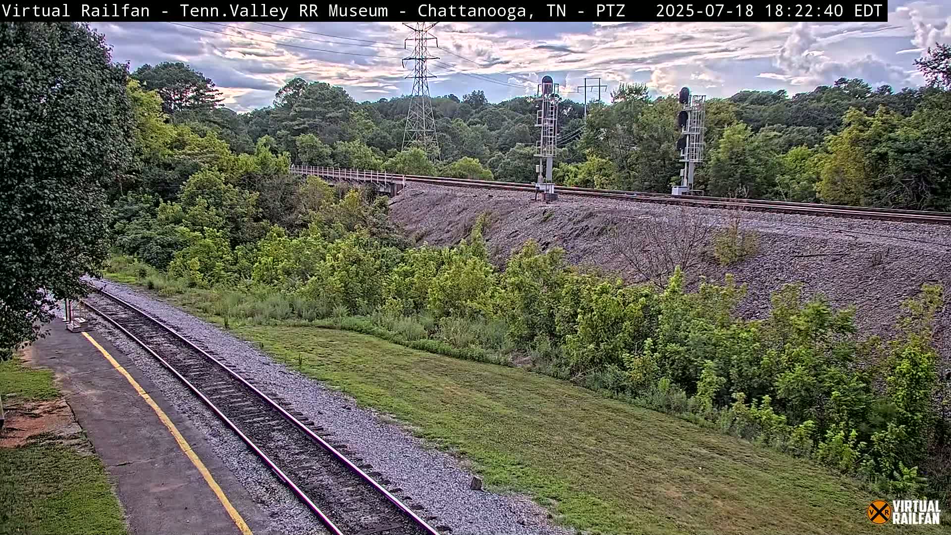 Chattanooga Railroad Crossing from Tennessee Railroad Museum Live Cam - Chattanooga, Hamilton, Tennessee, USA