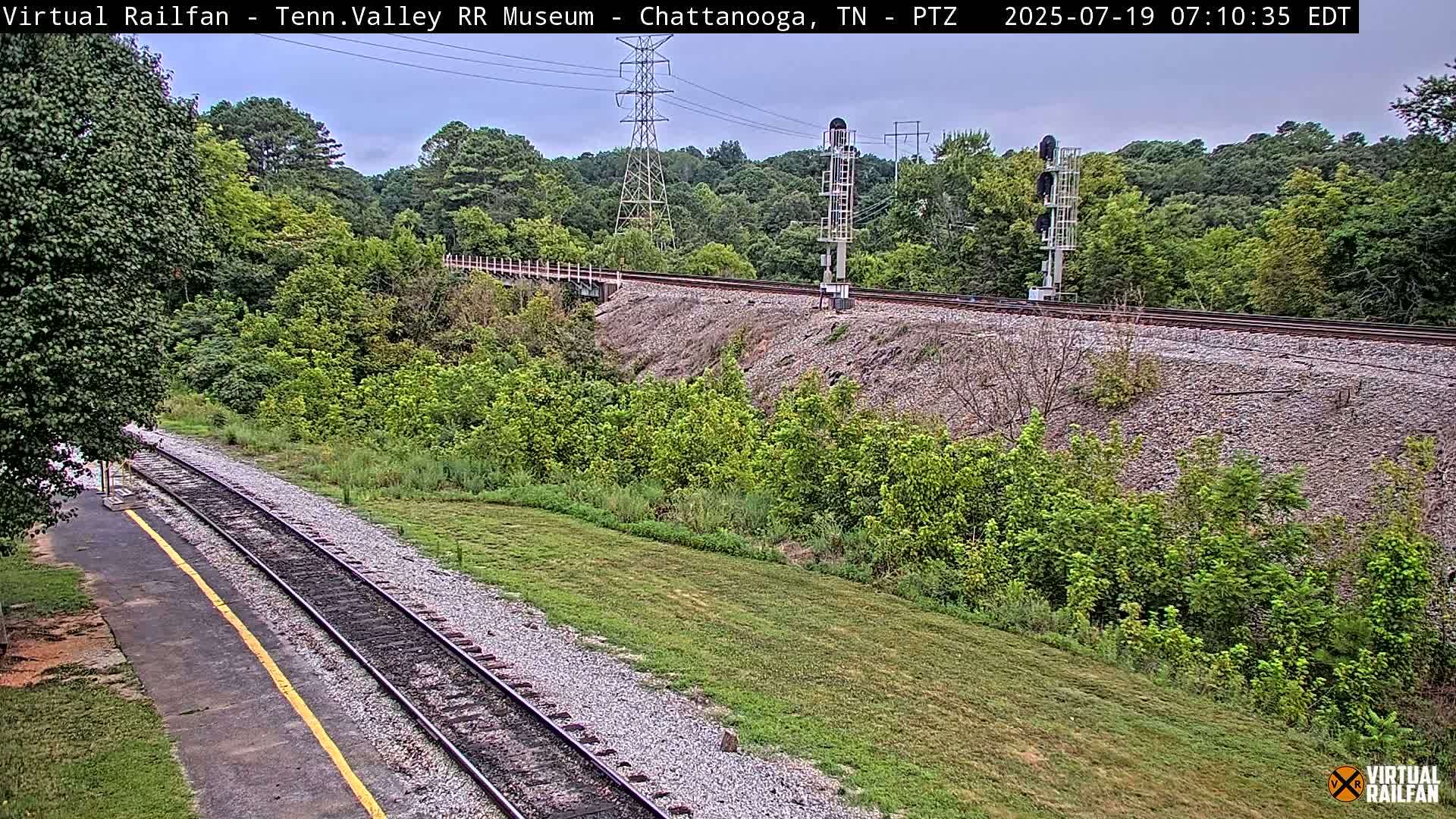 Chattanooga Railroad Crossing from Tennessee Railroad Museum Live Cam - Chattanooga, Hamilton, Tennessee, USA